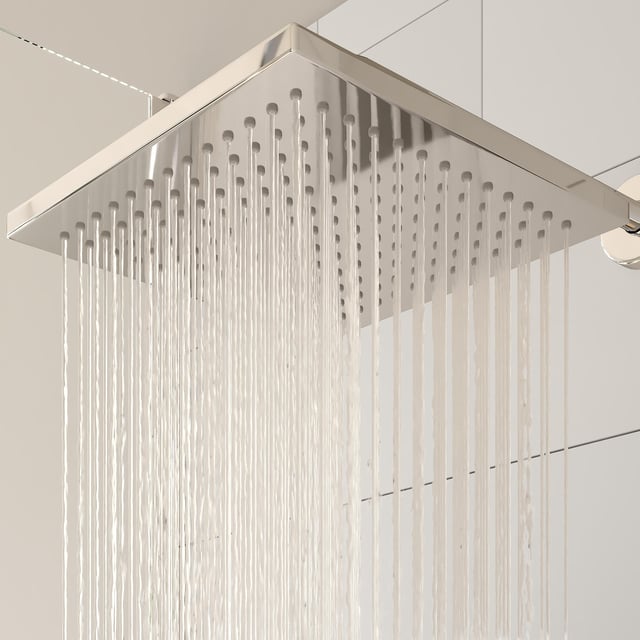 Pomme haute carré L.25 x l.25 cm, SENSEA Lana, chromé