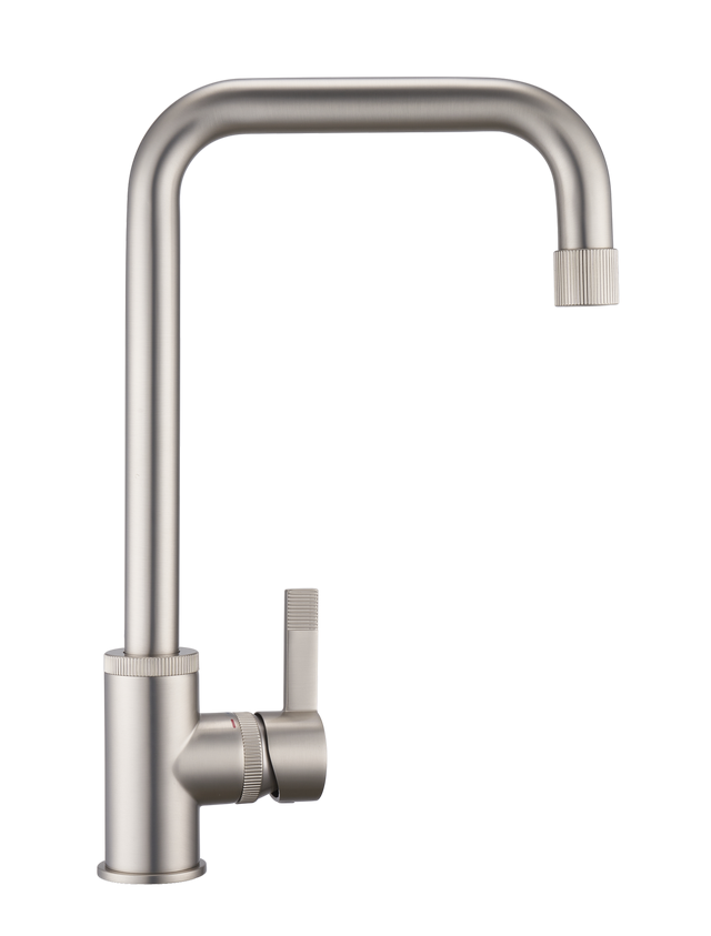 Grifo de cocina monomando caño alto DELINIA Indus acero cepillado