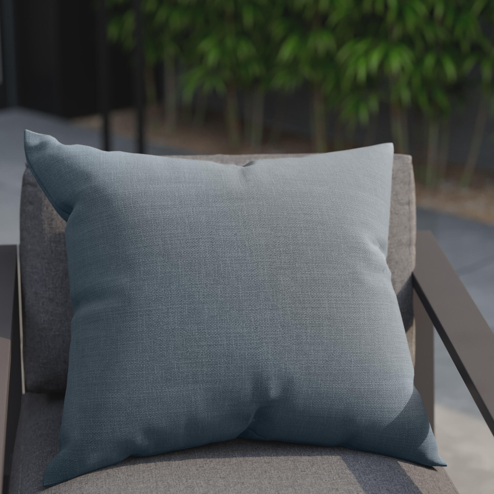 Almofada quadrada 40x40x8 cm azul cinza Naterial Soft - 7