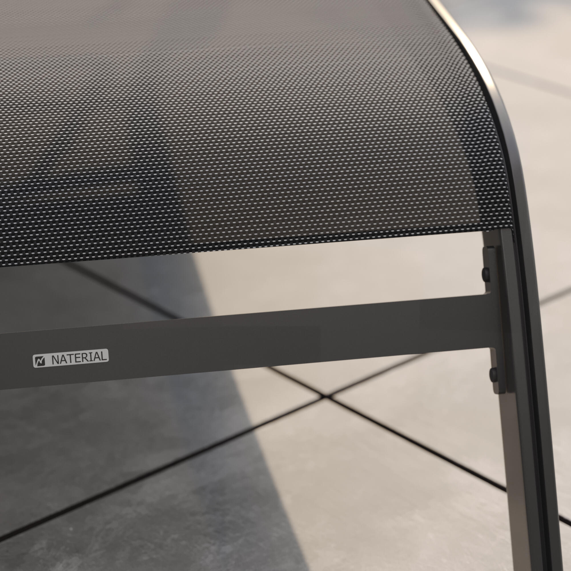 Lettino senza cuscino Lyra II NATERIAL in alluminio nero e seduta grigio - 13