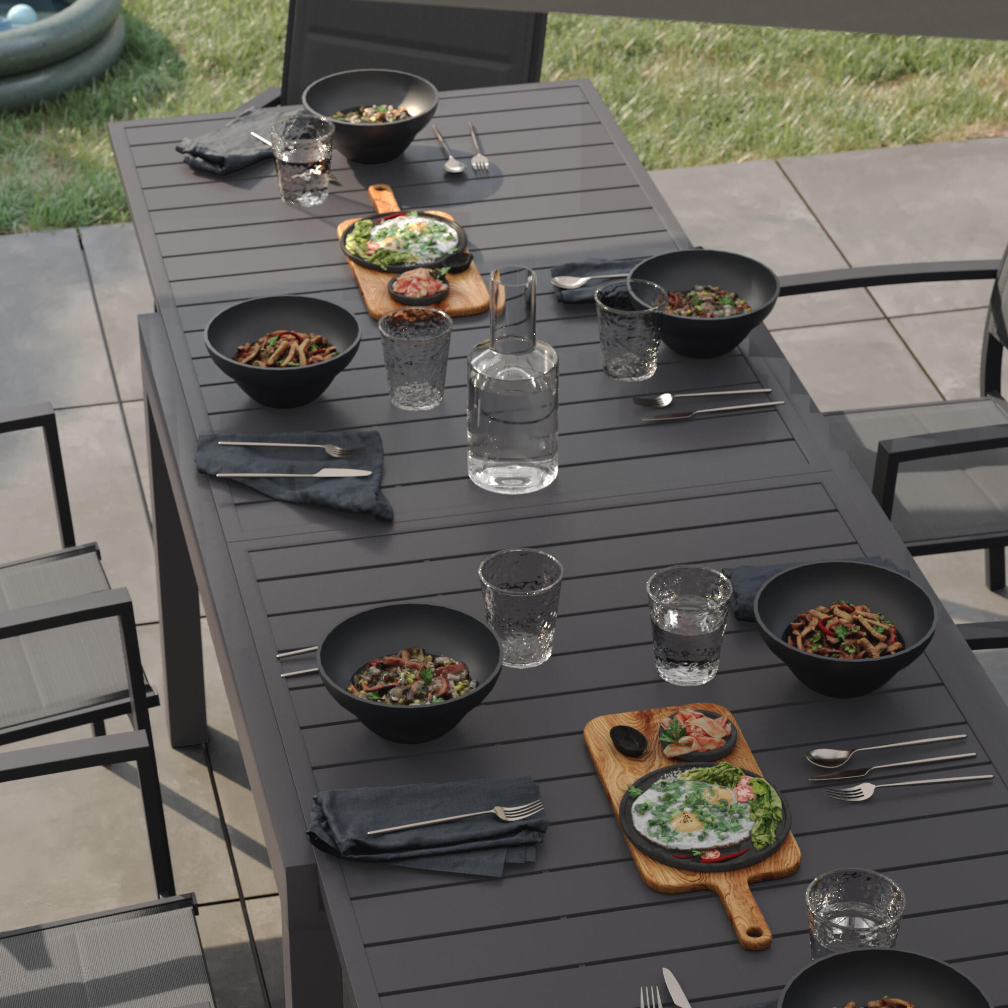 Table de jardin en aluminium anthracite 8 personnes Lyra II NATERIAL - 2