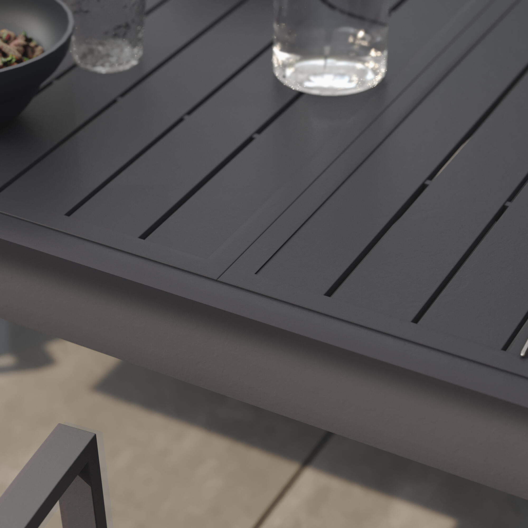 Tavolo da giardino allungabile Lyra II NATERIAL in alluminio grigio per 8 persone 135/270x90cm - 11