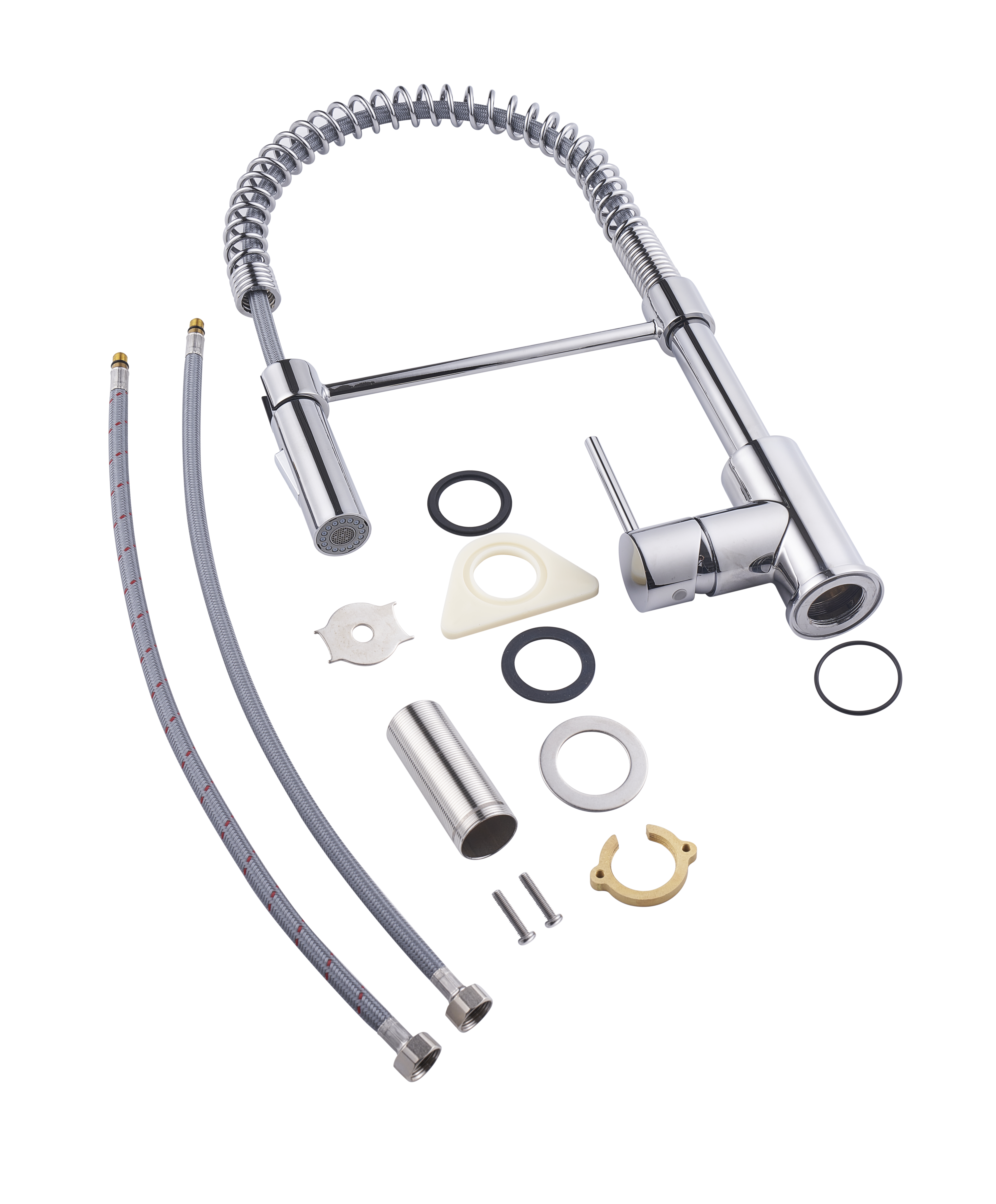 Torneira de bancada cano alto escovado em níquel cromada Delinia Tomas - 27