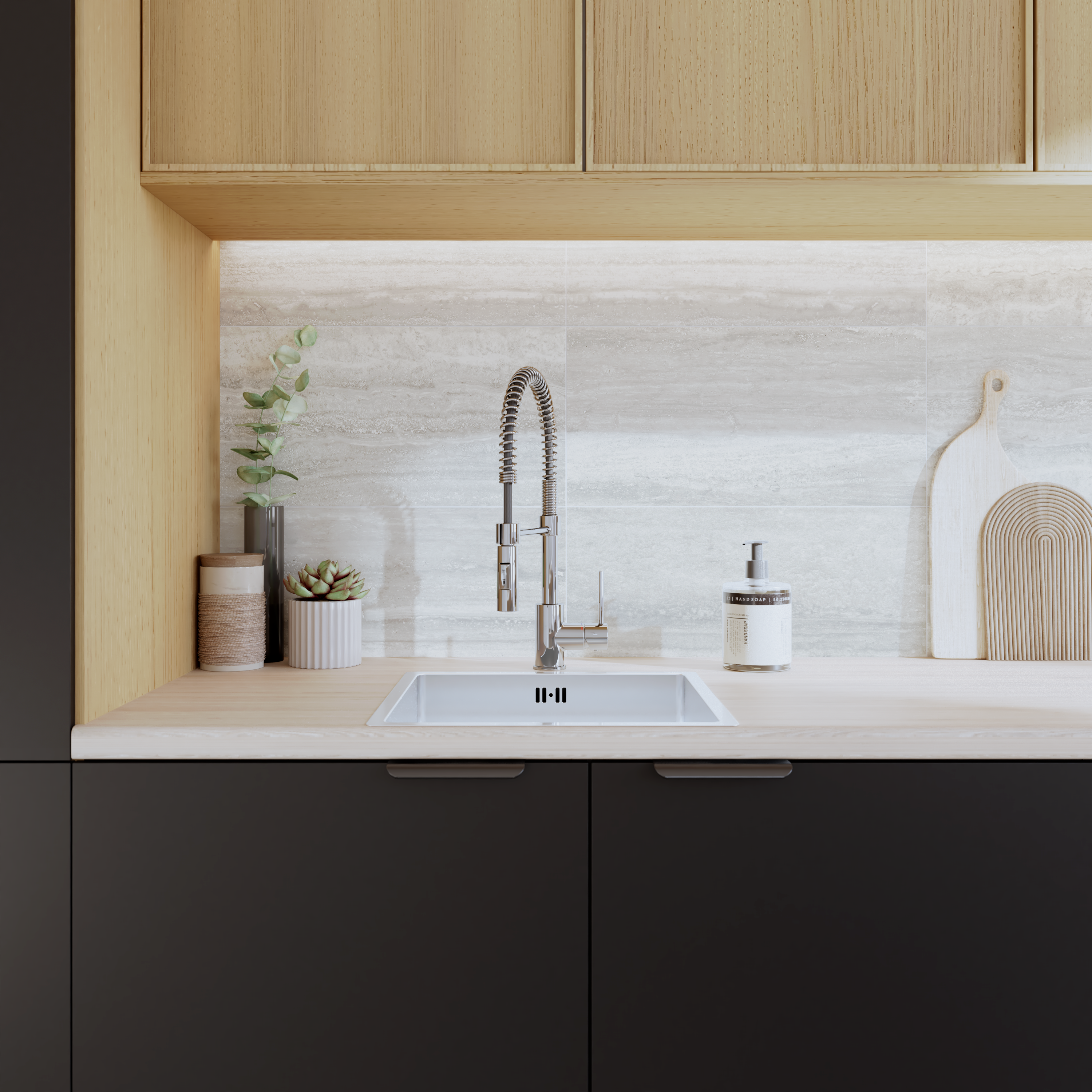 Torneira de bancada cano alto escovado em níquel cromada Delinia Tomas - 24