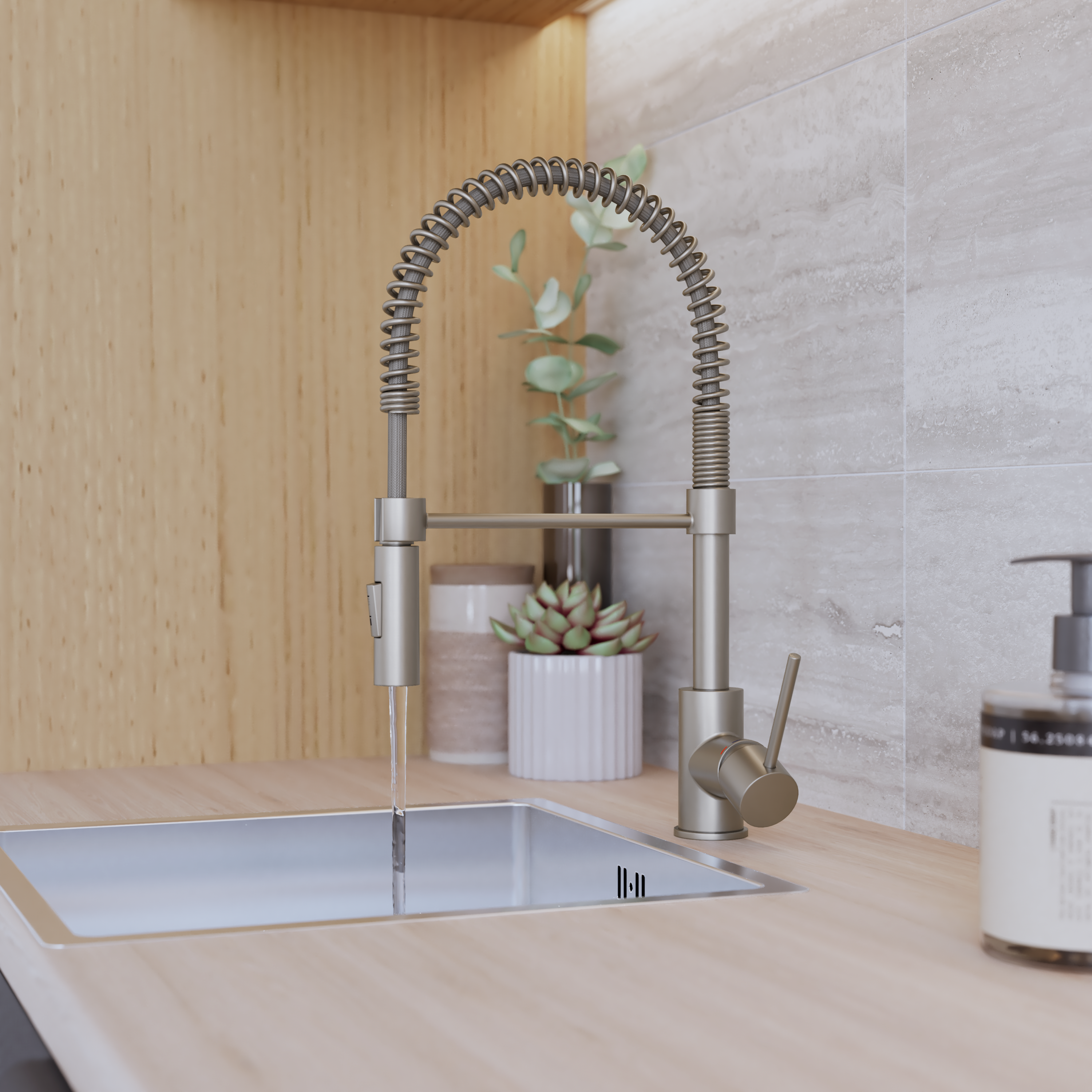 Mitigeur de cuisine avec douchette DELINIA Tomas gris - 5