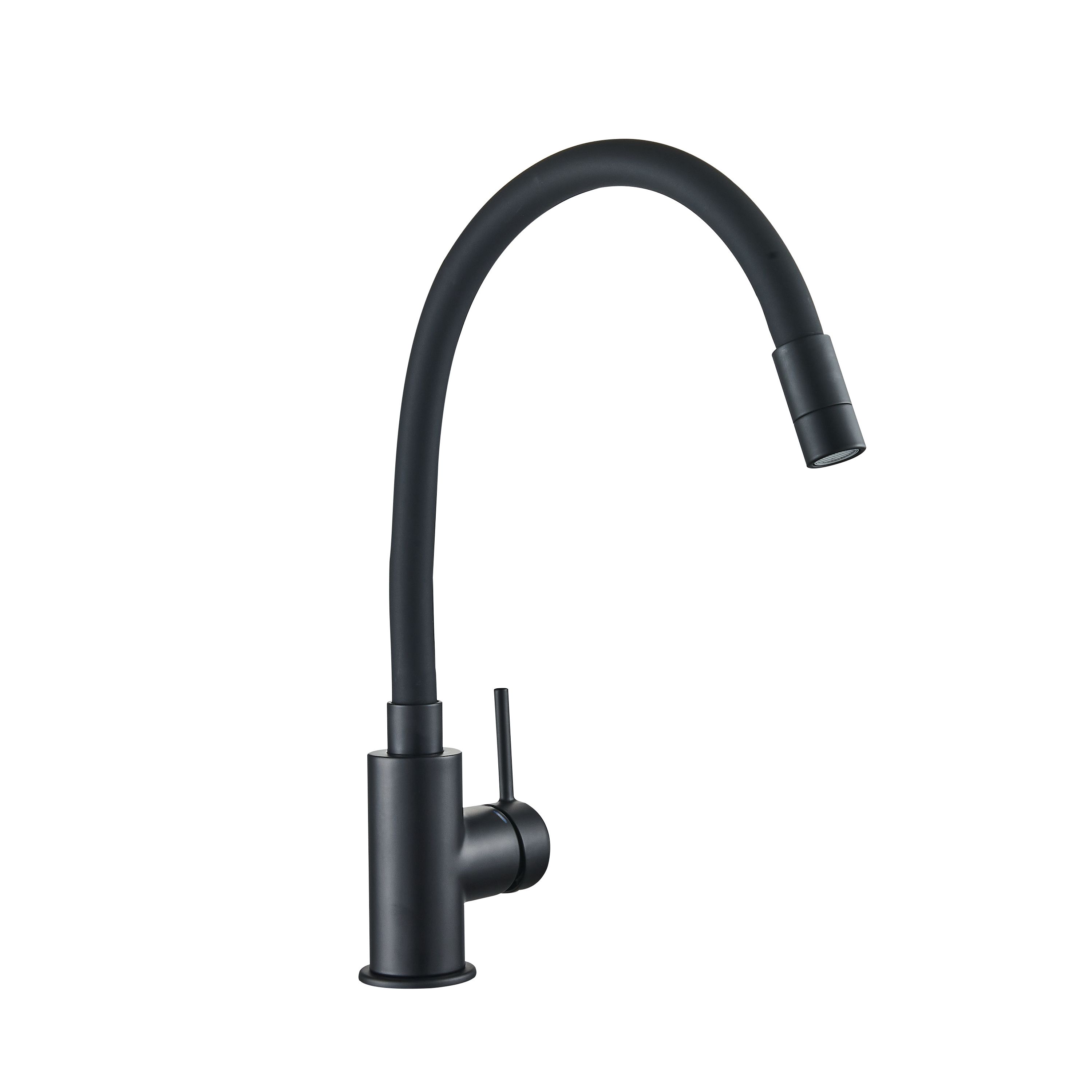 Grifo de cocina monomando cano alto flexible DELINIA Eleki negro Leroy Merlin