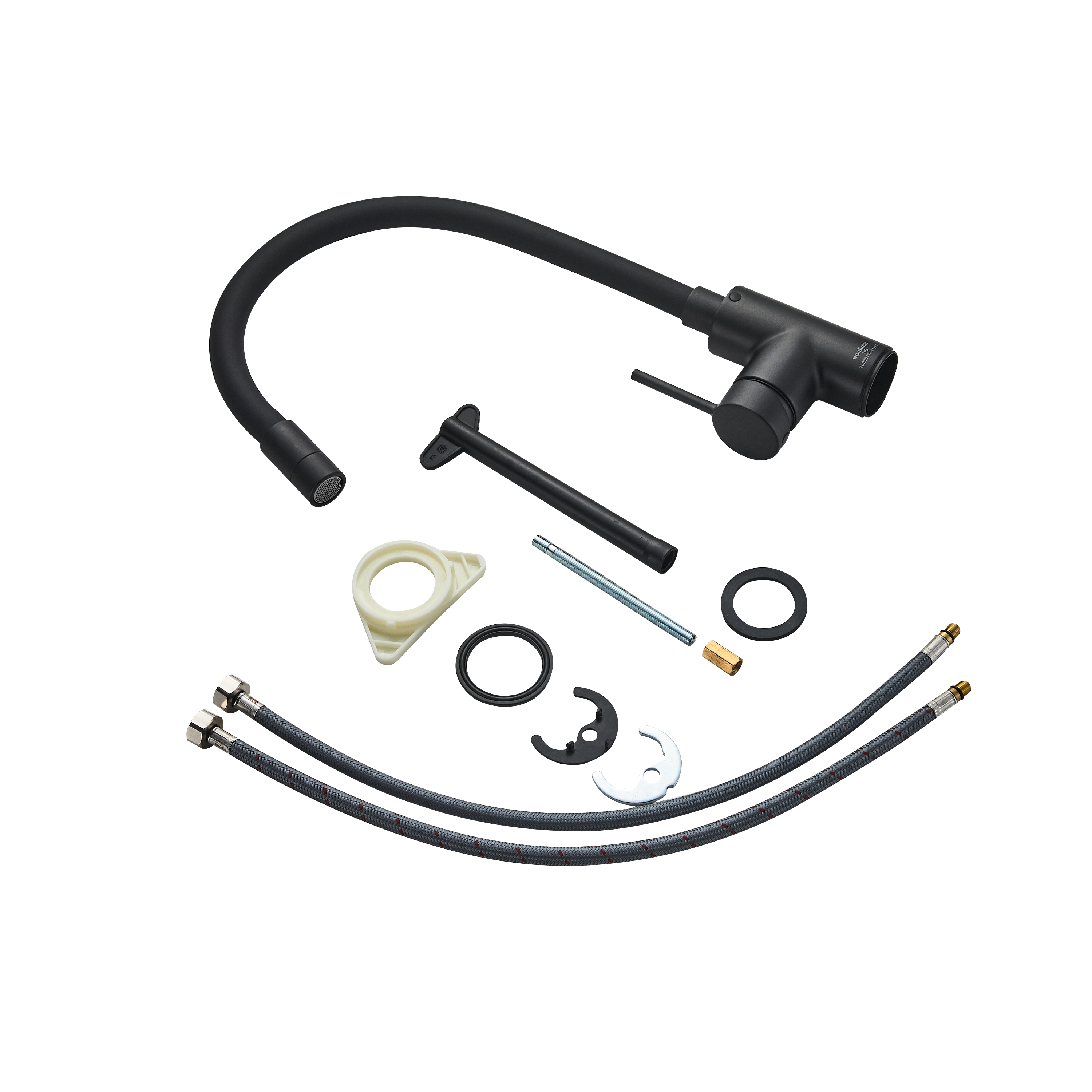 Robinet de cuisine avec bec flexible DELINIA Eleki noir - 6