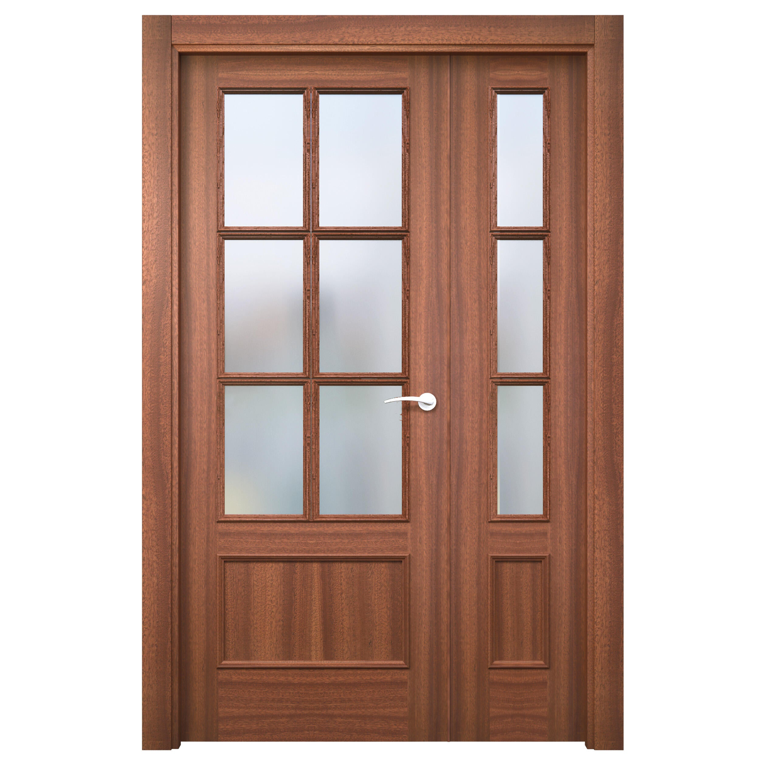 Puerta interior abatible atenas line plus sapelly apertura izda cristal 125cm