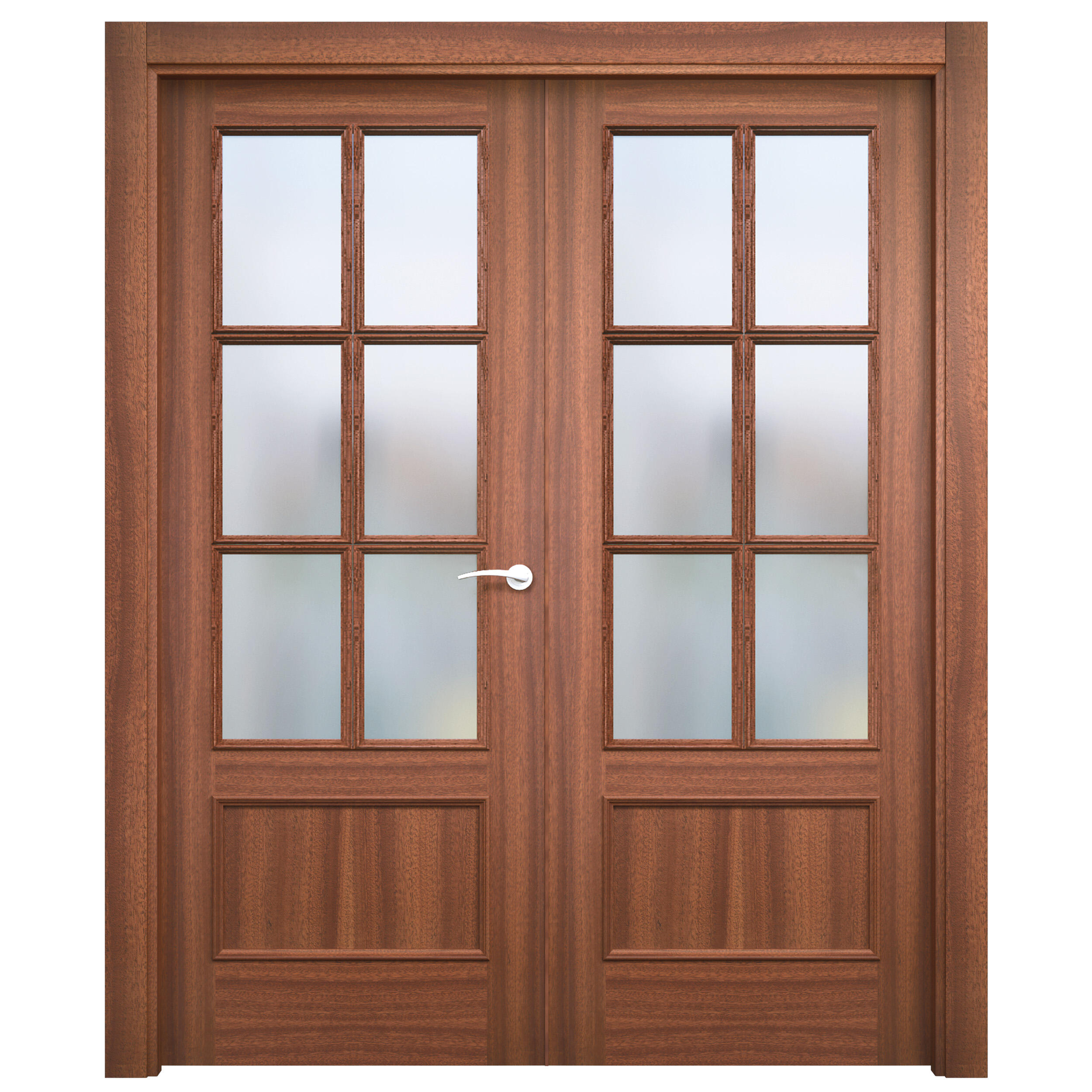 Puerta interior abatible atenas line plus sapelly apertura izda cristal 125cm