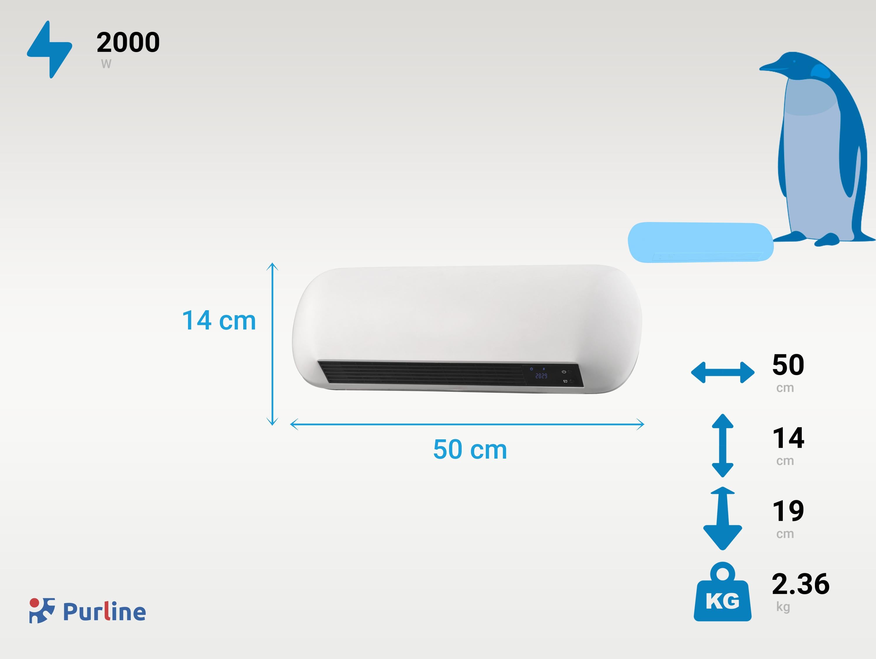 Aquecedor Split de parede M55 Hoti - 9