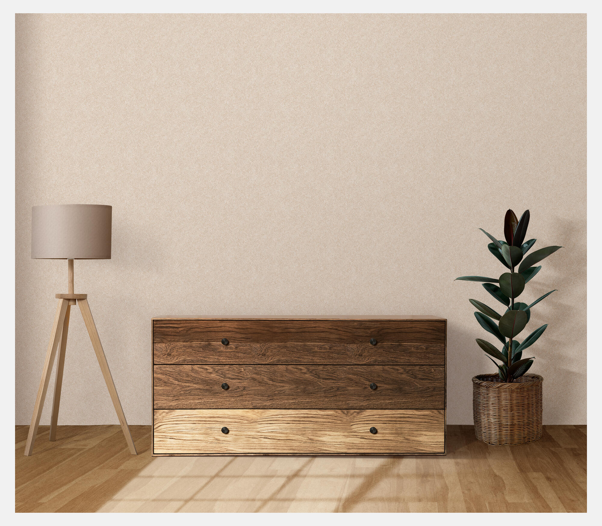 Papel pintado vinilo aplicación cola en pared liso textura beige vinelus 53cmx10m lavable apto para cocinas o baños