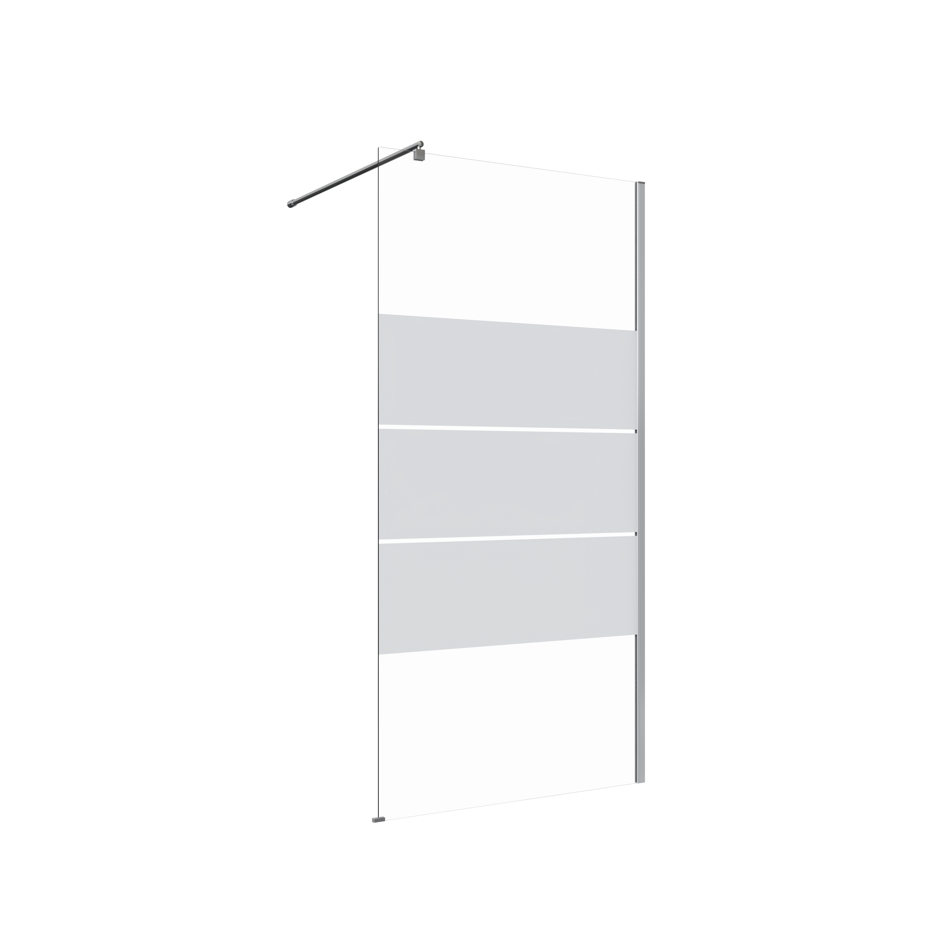 Paroi de douche à l'italienne verre sérigraphié, l.100 cm, Ep. 6 mm chromé Easy - 2