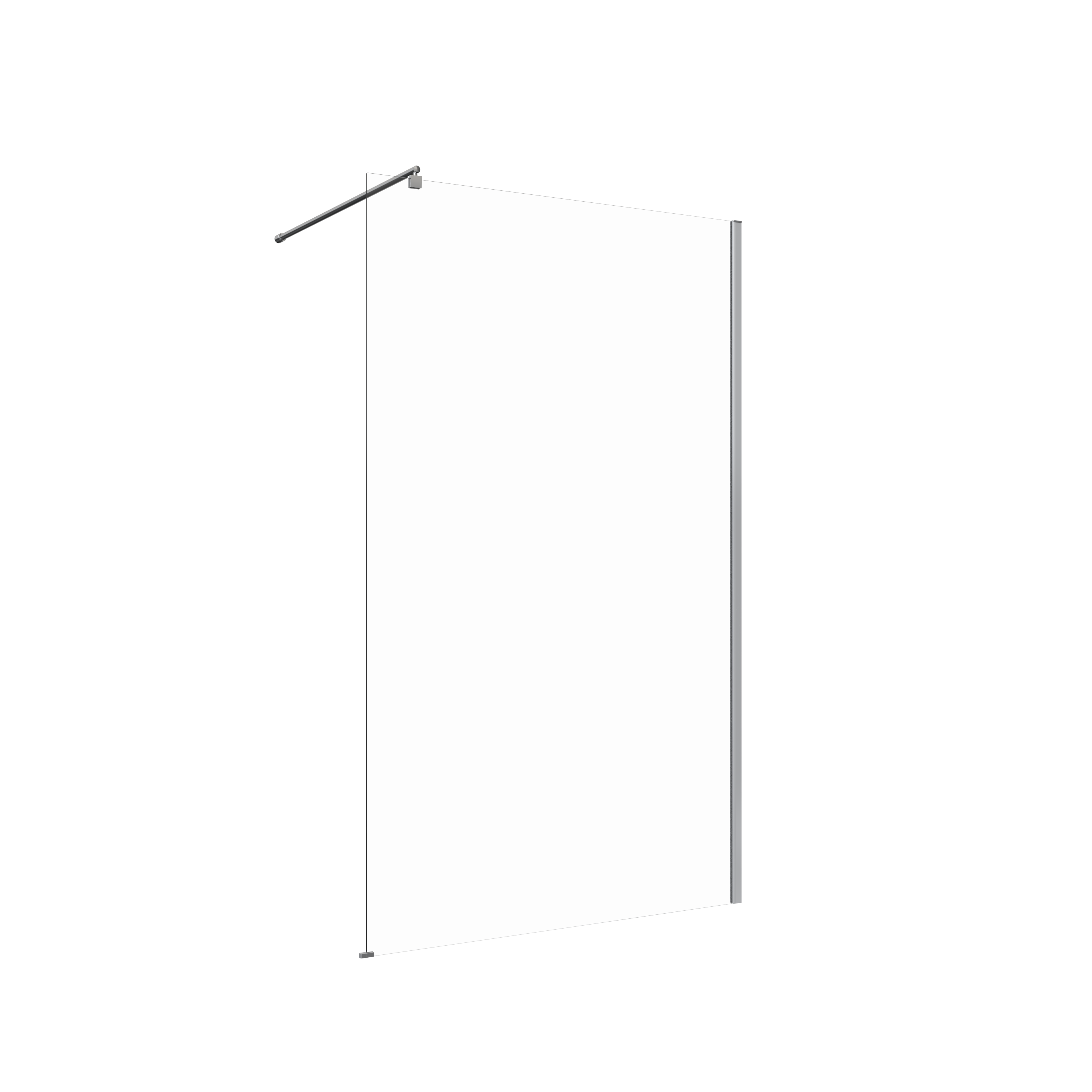 Painel de duche fixo 120x195 cm transparente e cromado Easy - 2