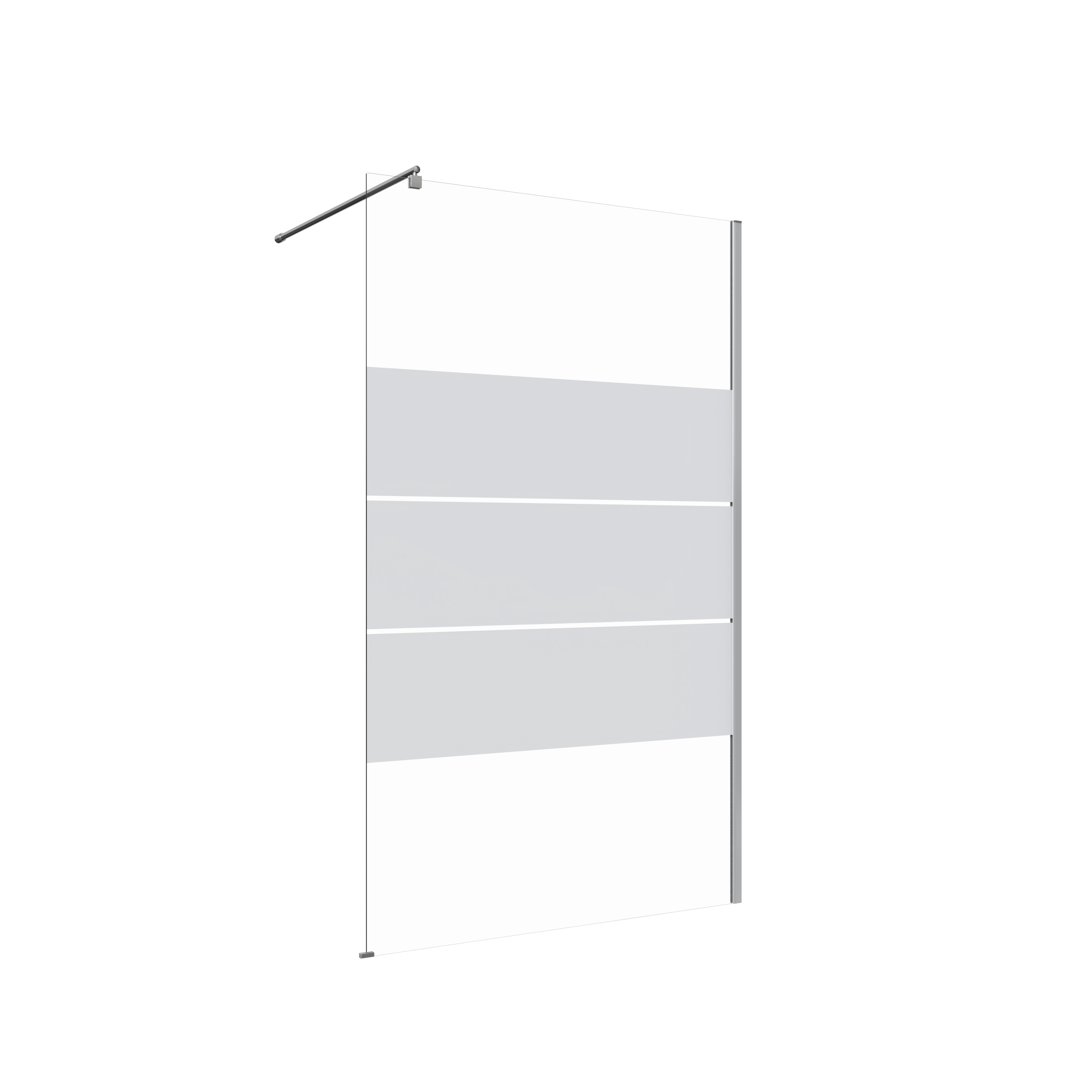 Paroi de douche à l'italienne verre sérigraphié, l.120 cm, Ep. 6 mm chromé Easy - 2