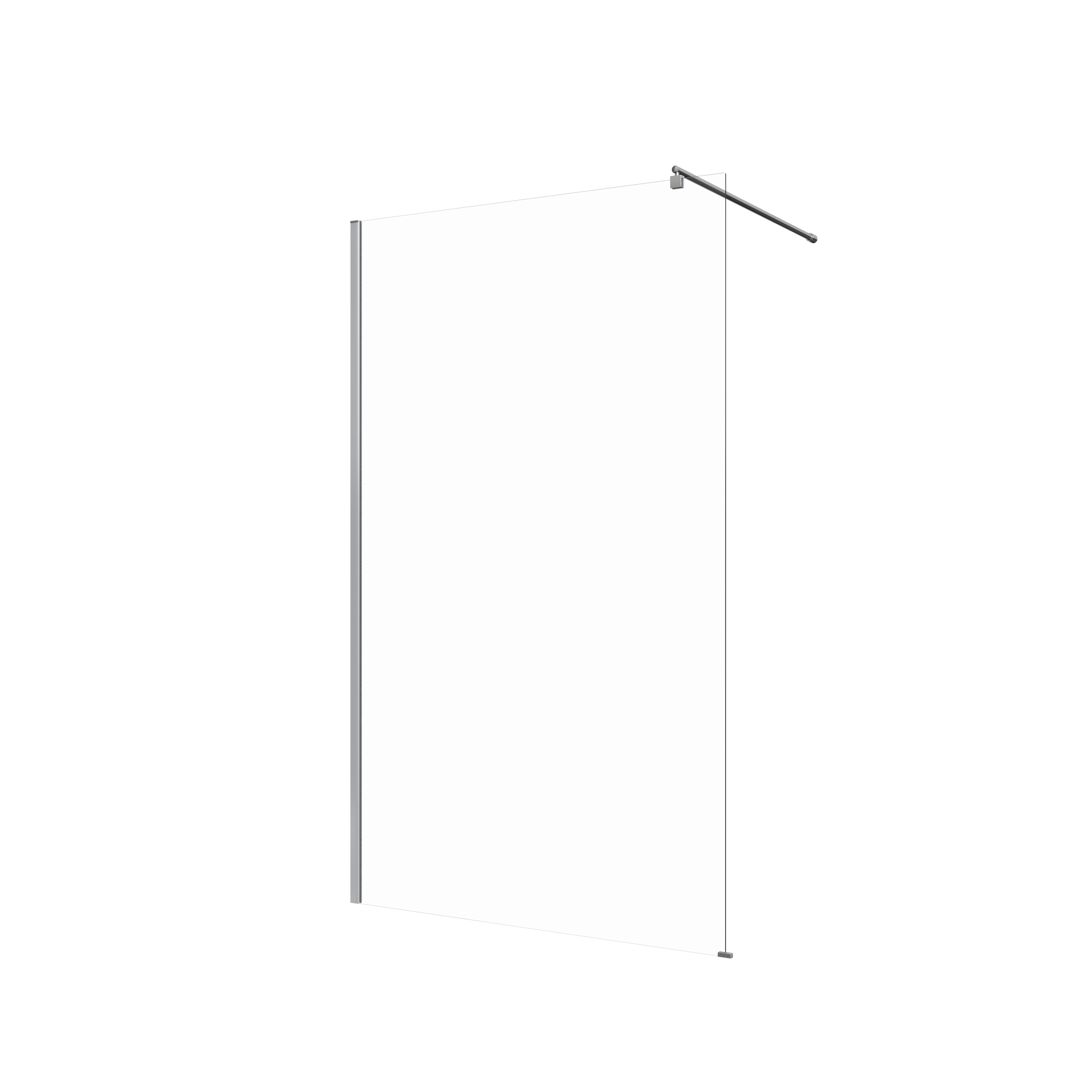Paroi de douche à l'italienne verre transparent, l.120 cm, Ep. 6 mm chromé Easy - 2