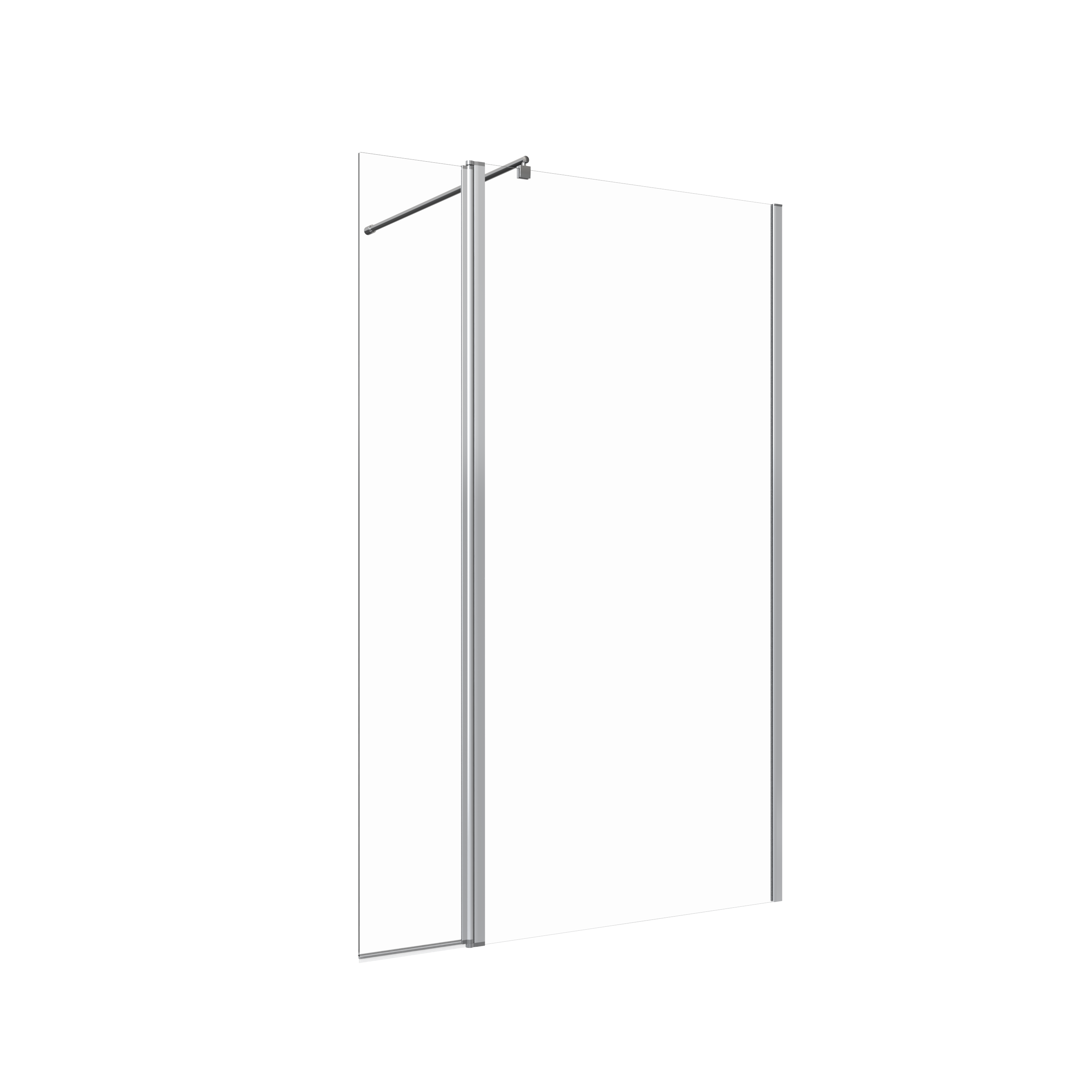 Painel de duche movivél 30x195 cm transparente e cromado Easy - 17