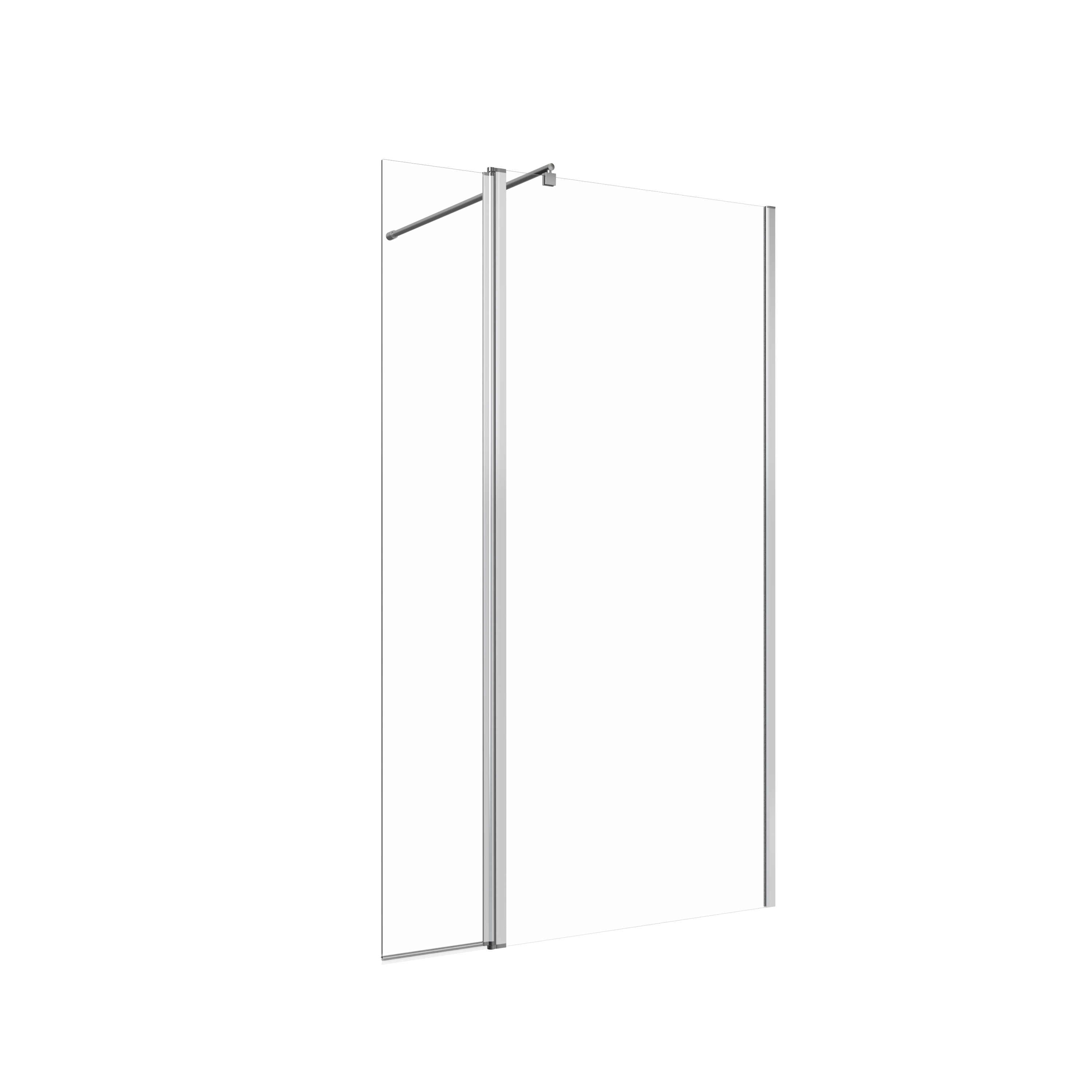 Painel de duche movivél 30x195 cm transparente e cromado Easy - 19