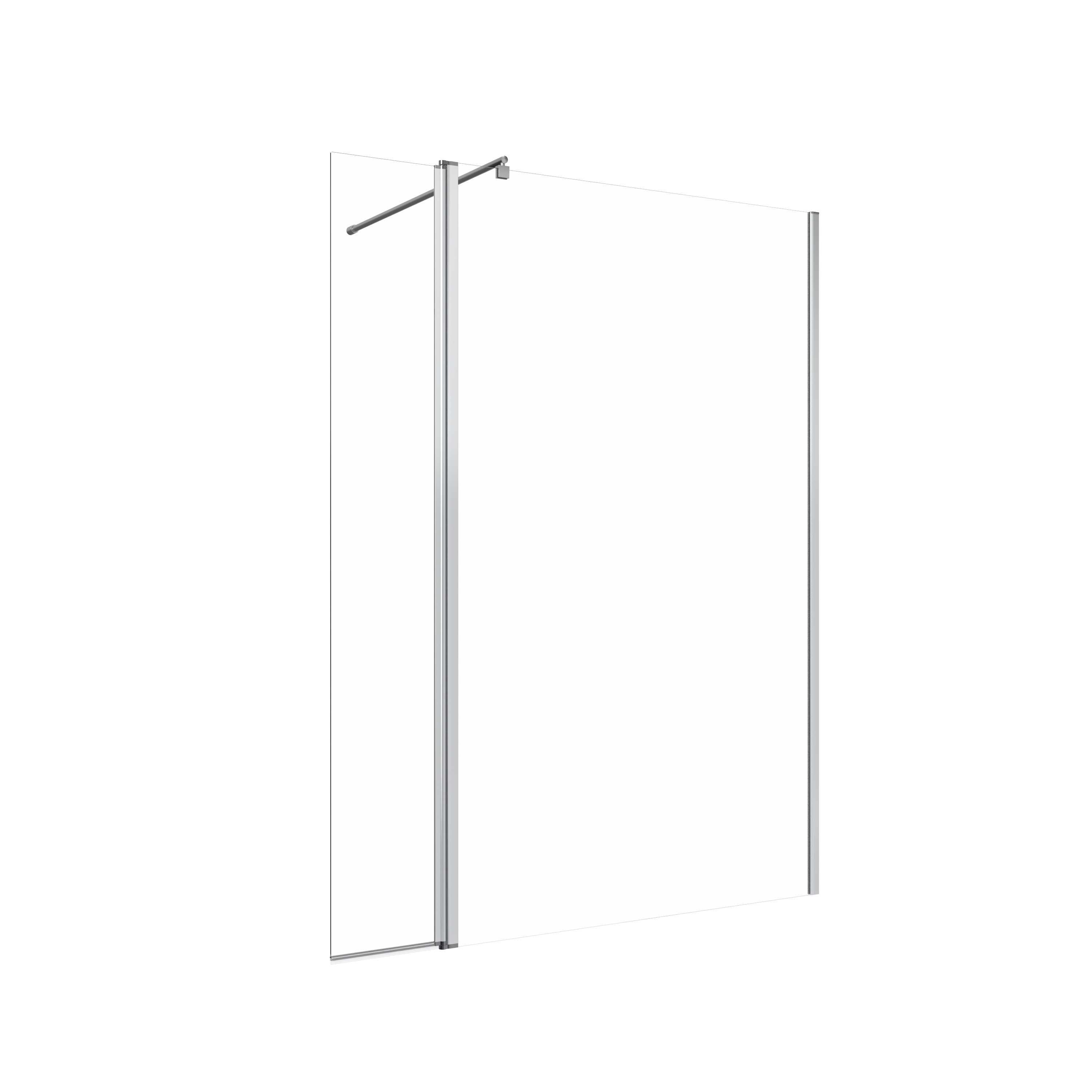 Painel de duche movivél 30x195 cm transparente e cromado Easy - 18