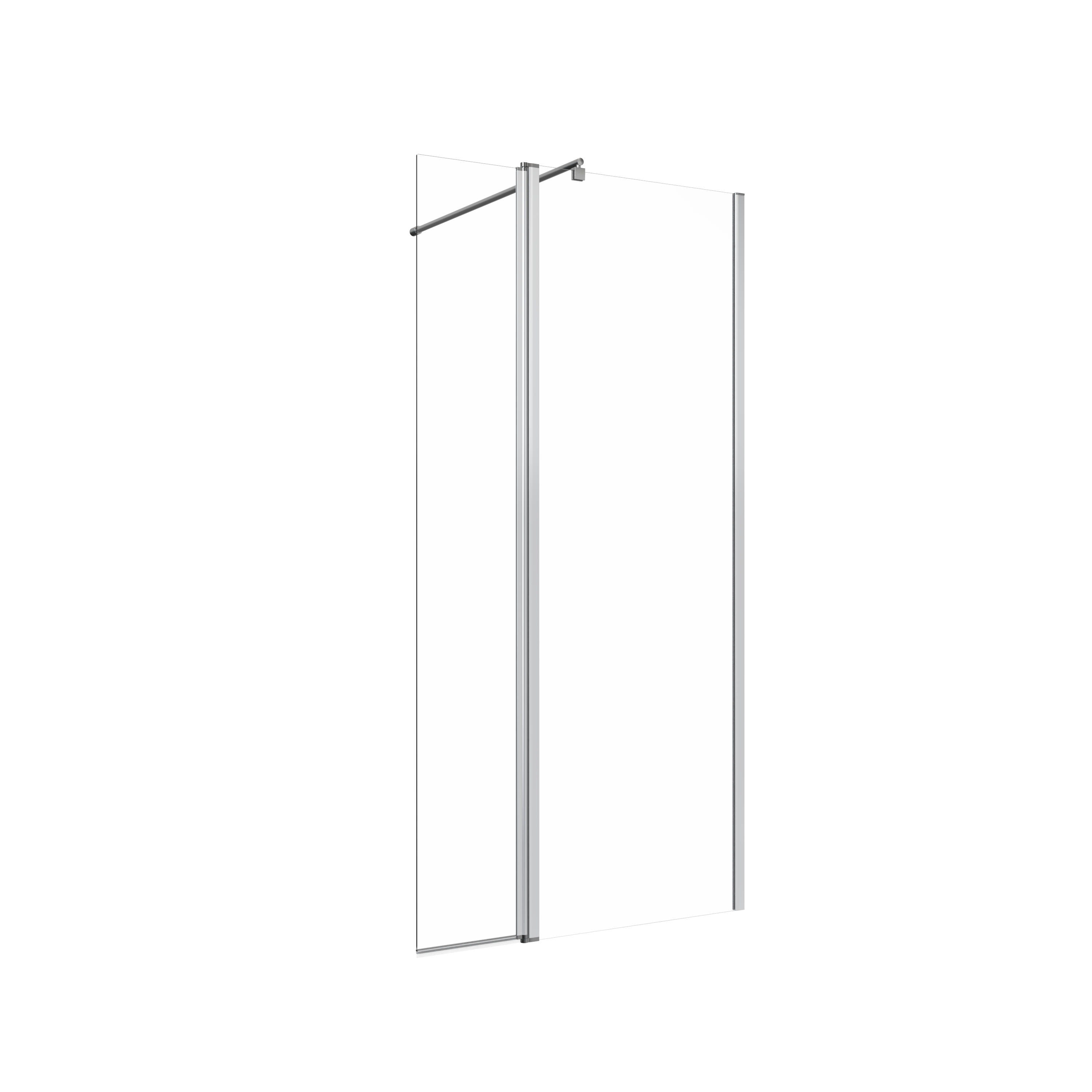 Painel de duche movivél 30x195 cm transparente e cromado Easy - 2