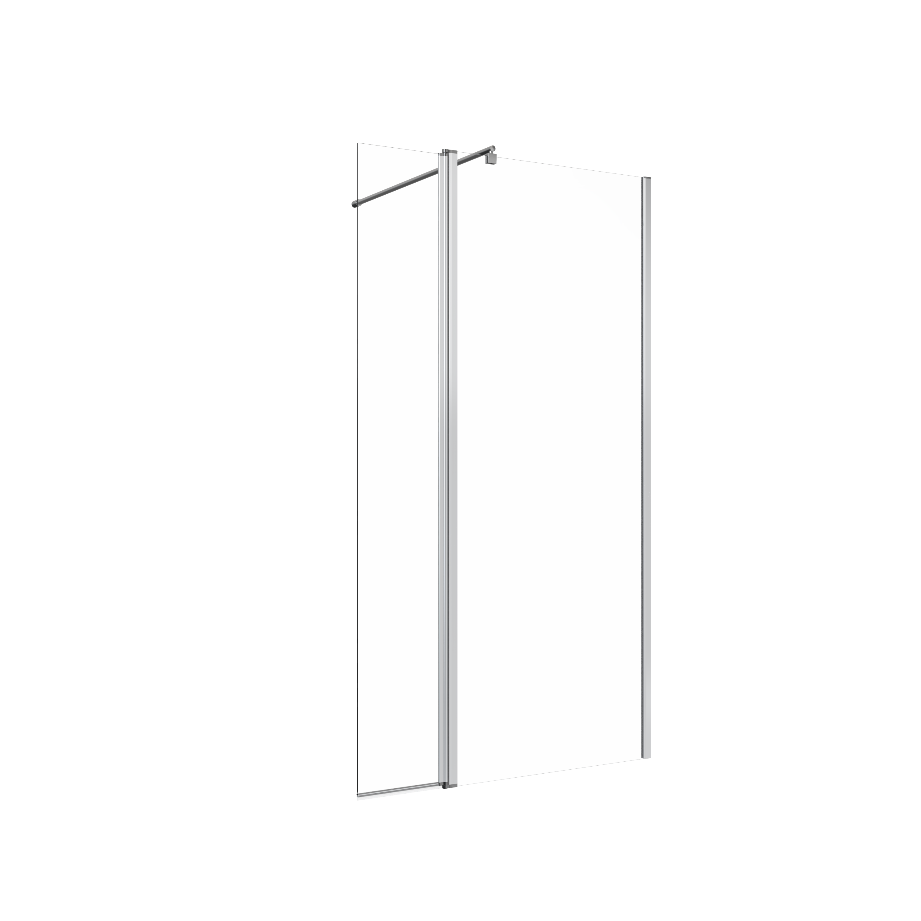 Painel de duche movivél 30x195 cm transparente e cromado Easy - 15