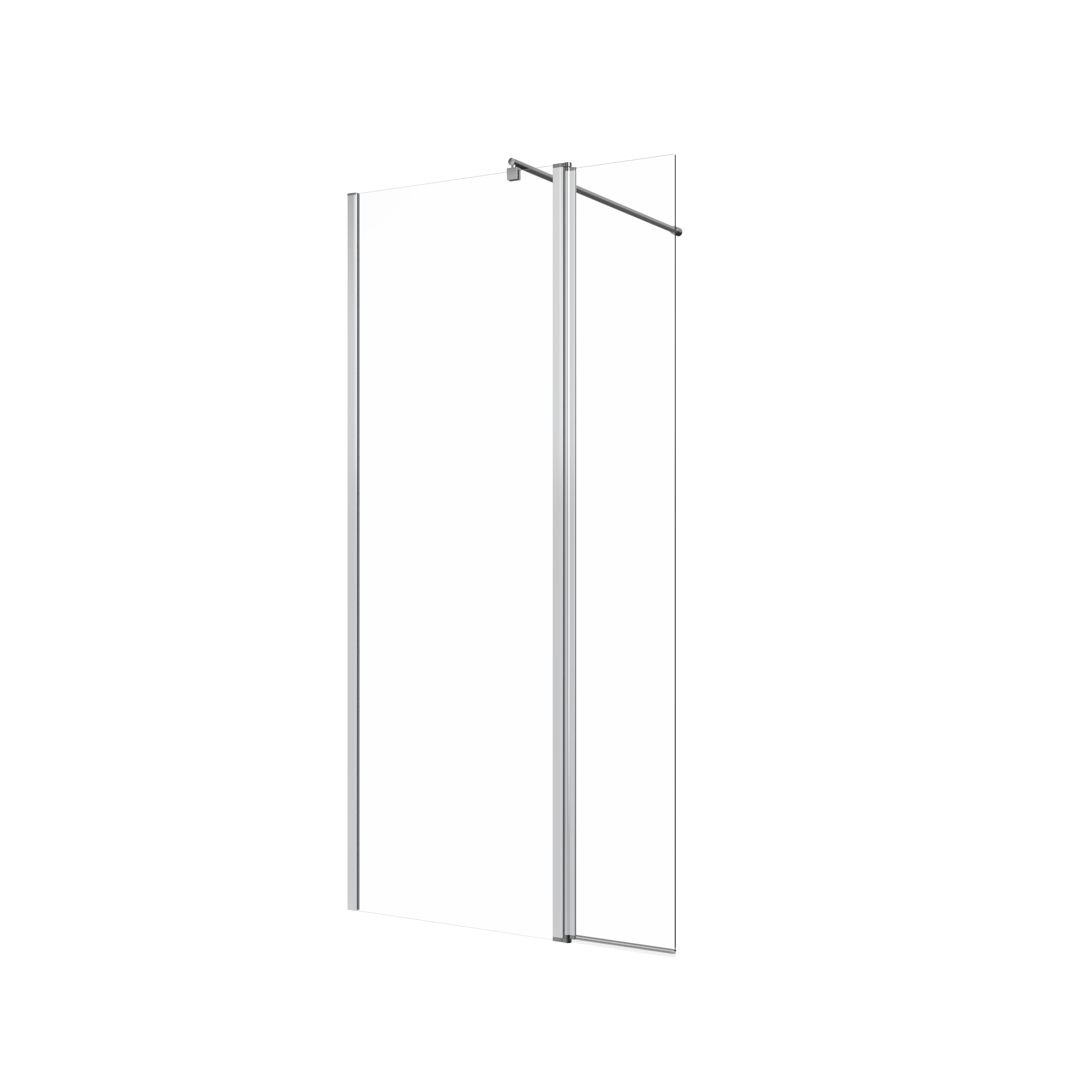 Painel de duche movivél 30x195 cm transparente e cromado Easy - 16