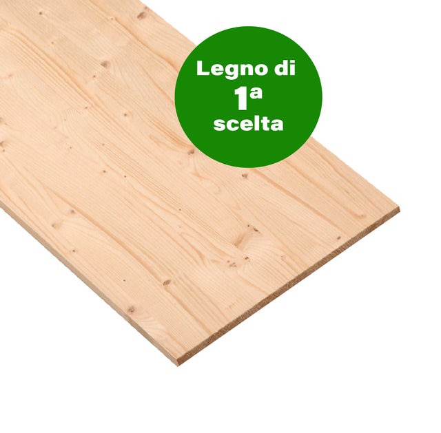 Tavola lamellare in legno di abete, 1° scelta L 40 x 60 cm x Sp 10 mm