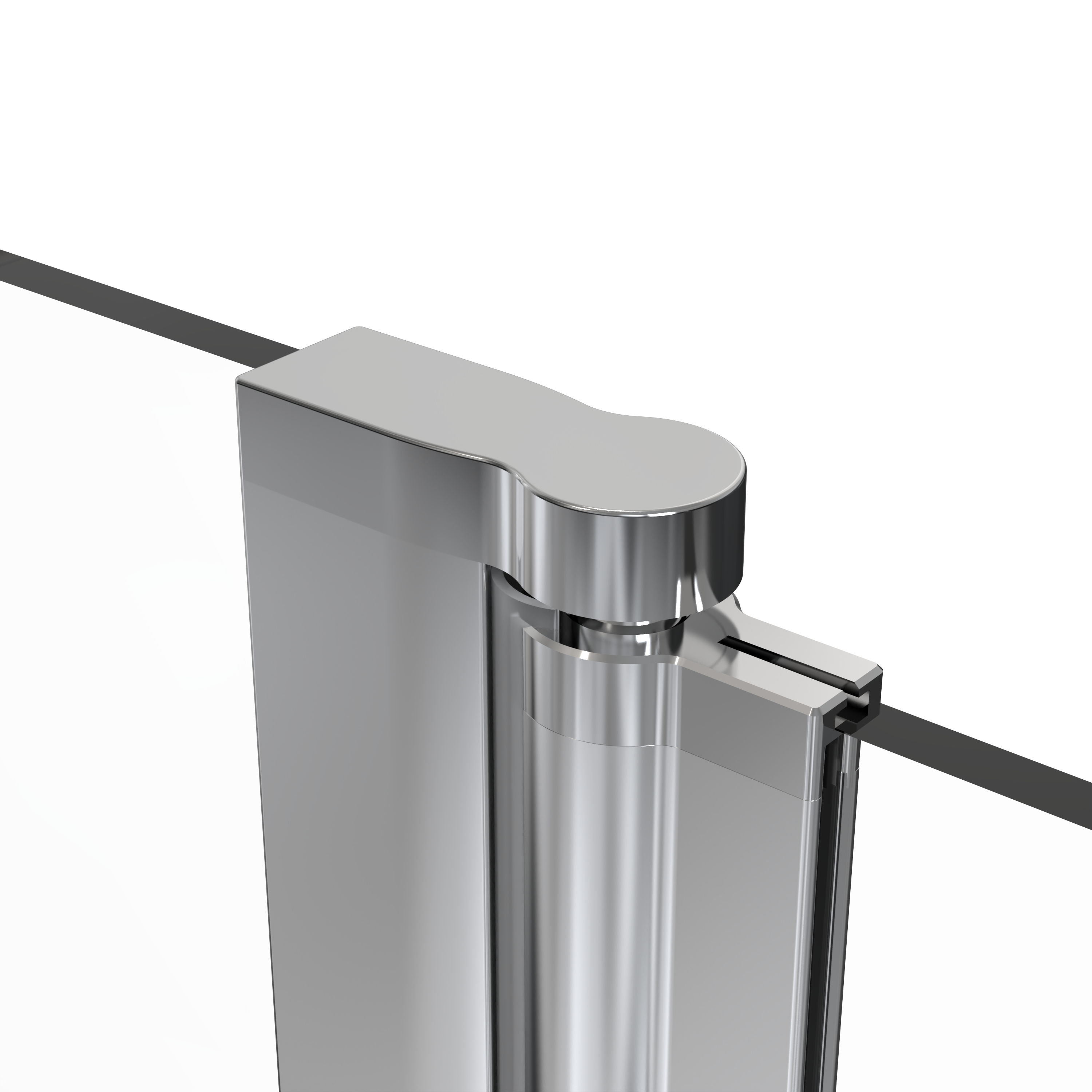 Painel de duche movivél 30x195 cm transparente e cromado Easy - 6