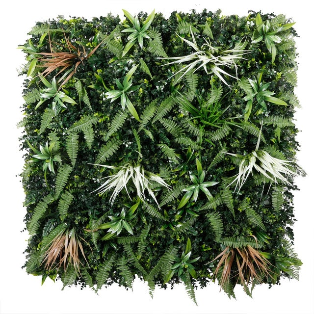 Mur végétal artificiel Sabana vert, 30% recyclé, H.1 x L.1 m, IDEAL GARDEN