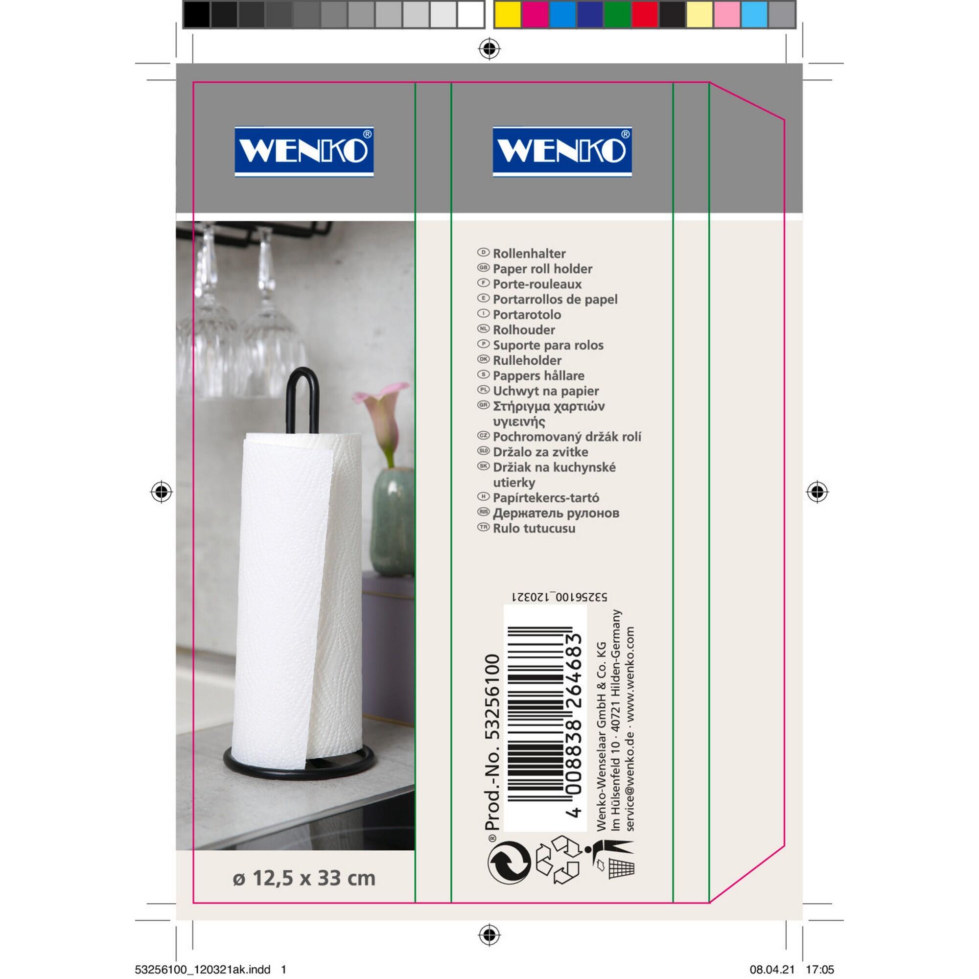 Portarrollo de cocina de acero negro 12.5x32.5x12.5cm WENKO - 11