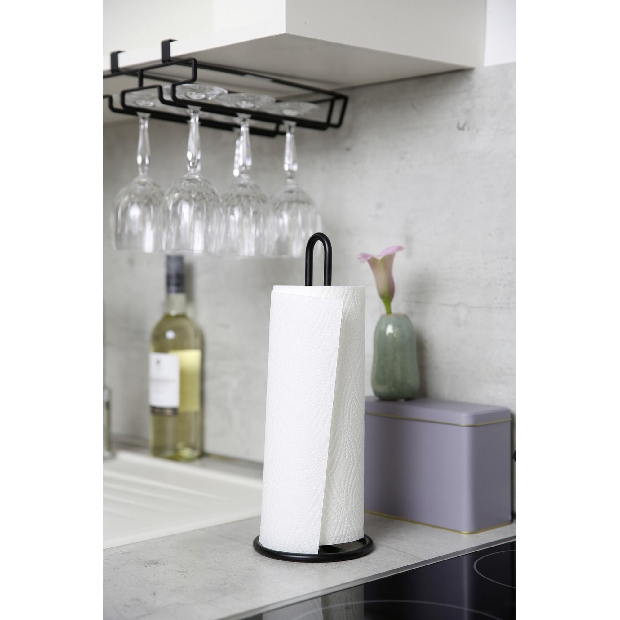 Portarrollo de cocina de acero negro 12.5x32.5x12.5cm WENKO - 7