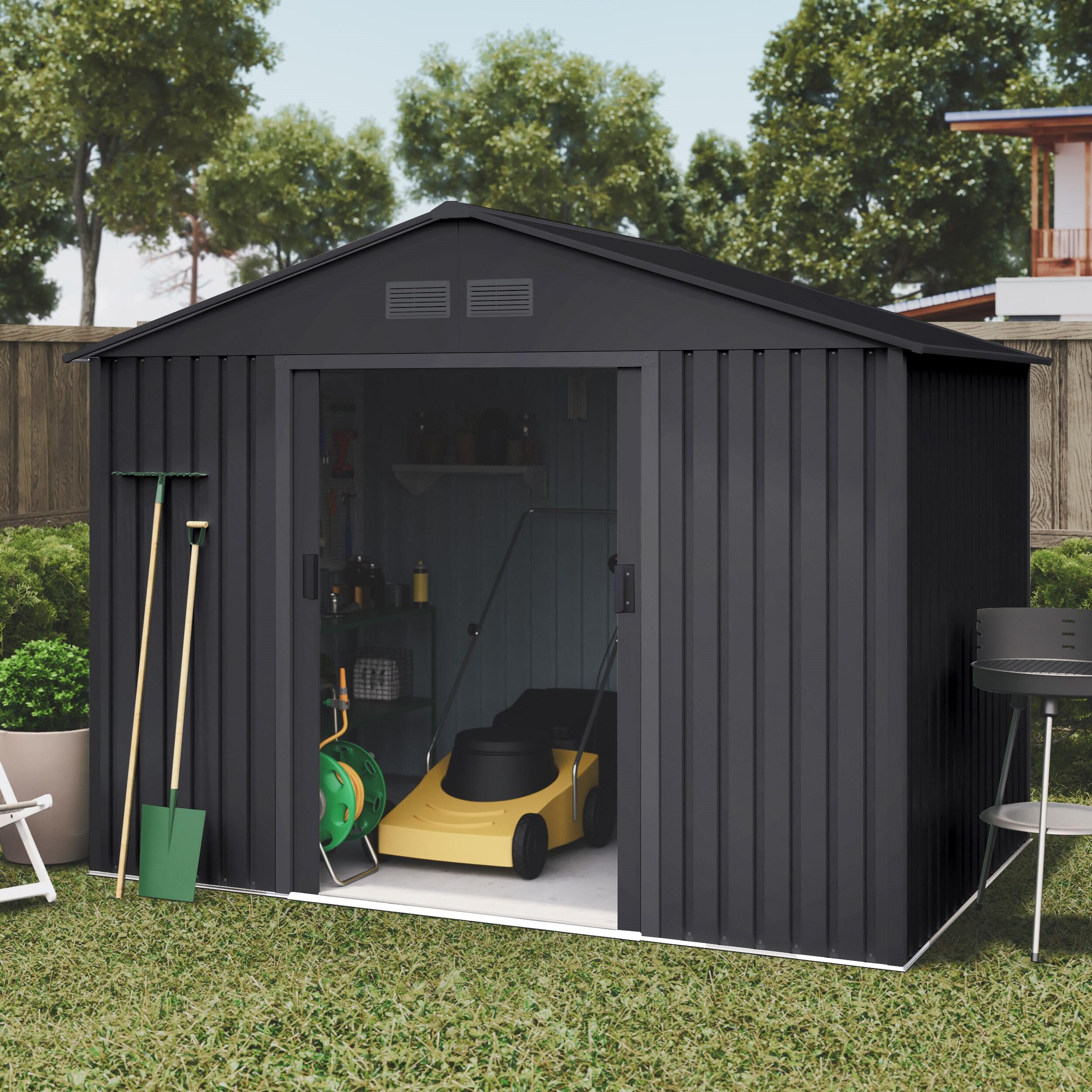 Caseta de metal Wasabi Light Anthracite de 196x196x131 cm y 2.57 m2  - 4