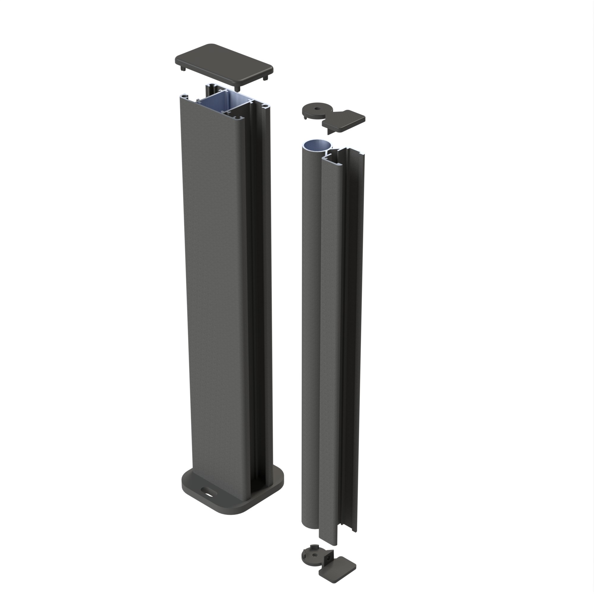 Profil d'angle ouvert aluminium Klos up! gris sablé, H.119 cm - 4