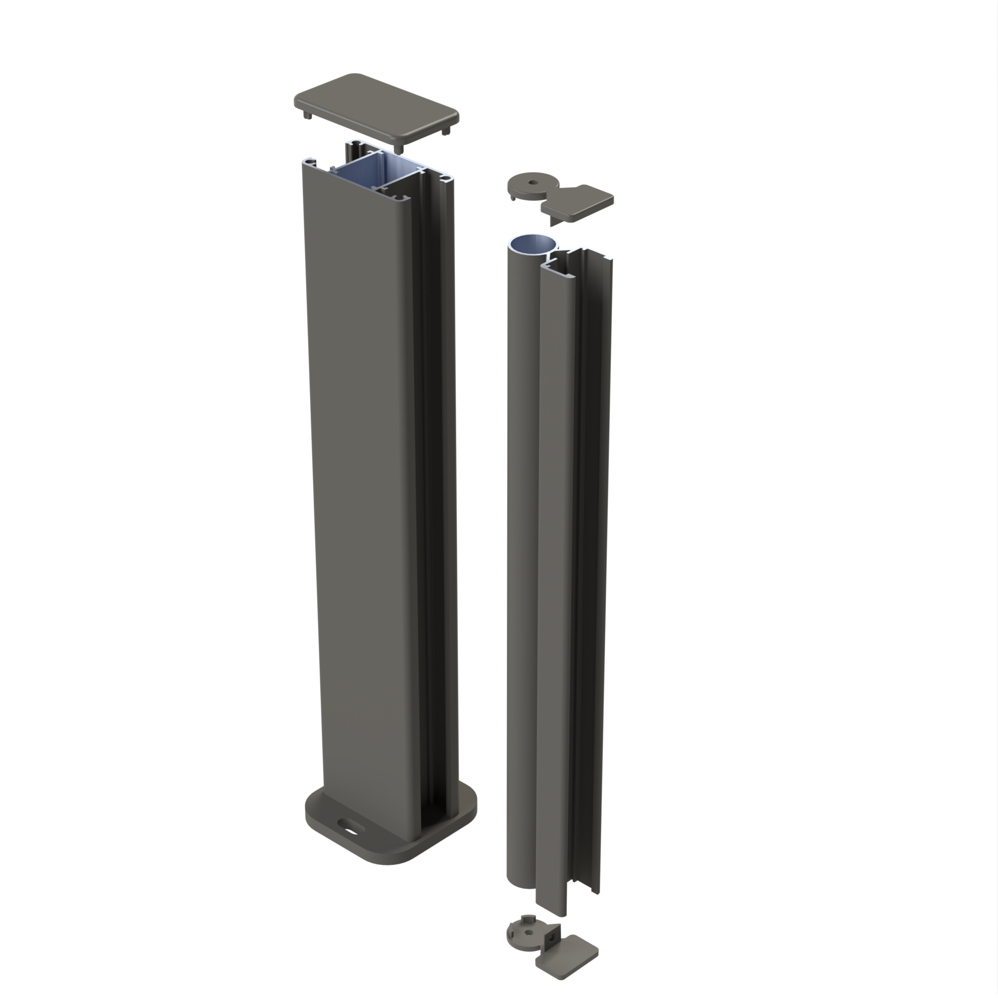 Profil d'angle ouvert aluminium Klos up! gris quartz, H.119 cm - 4