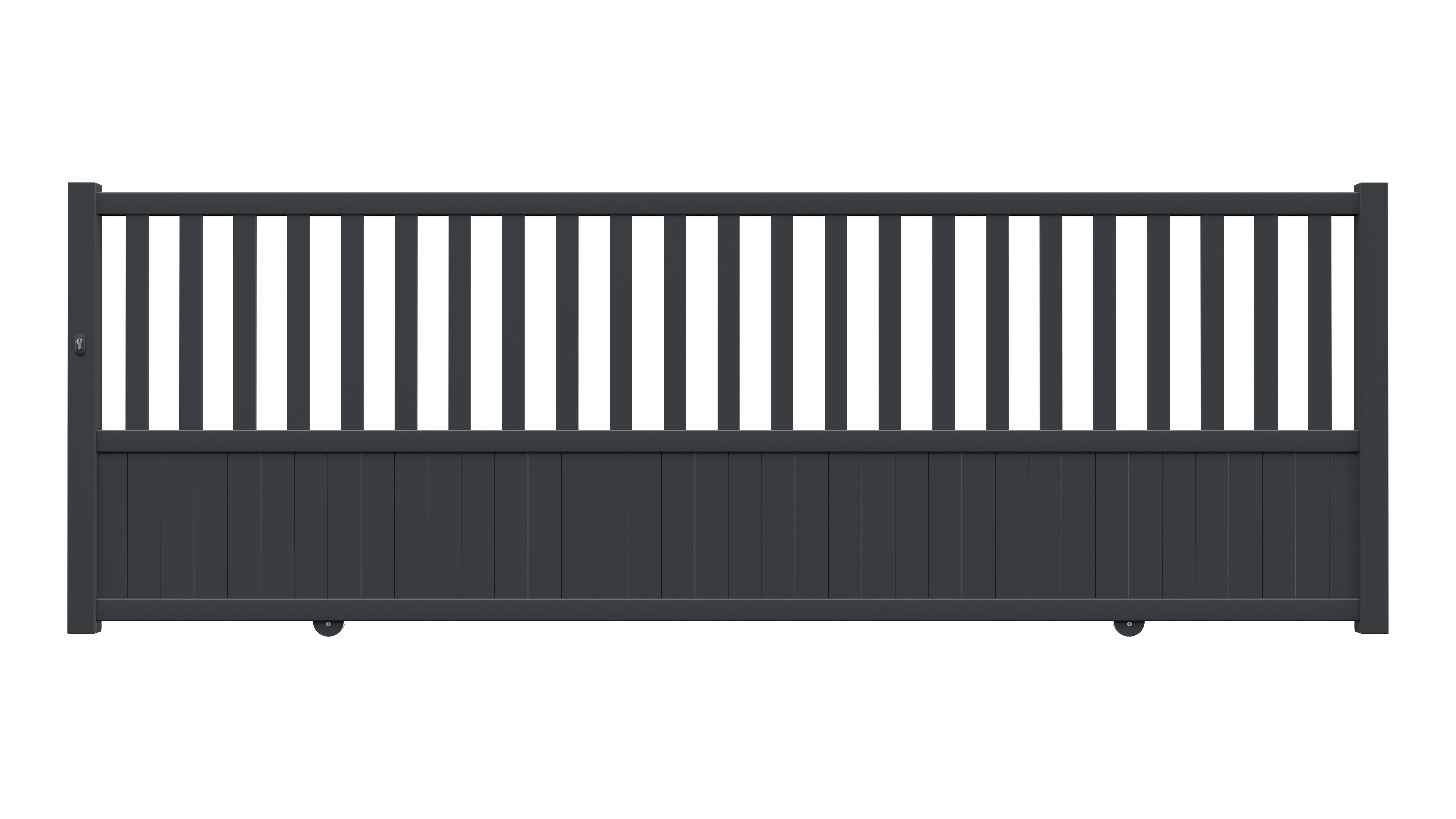 Portón corredero ebro de aluminio gris de 140 x 400 cm gardengate
