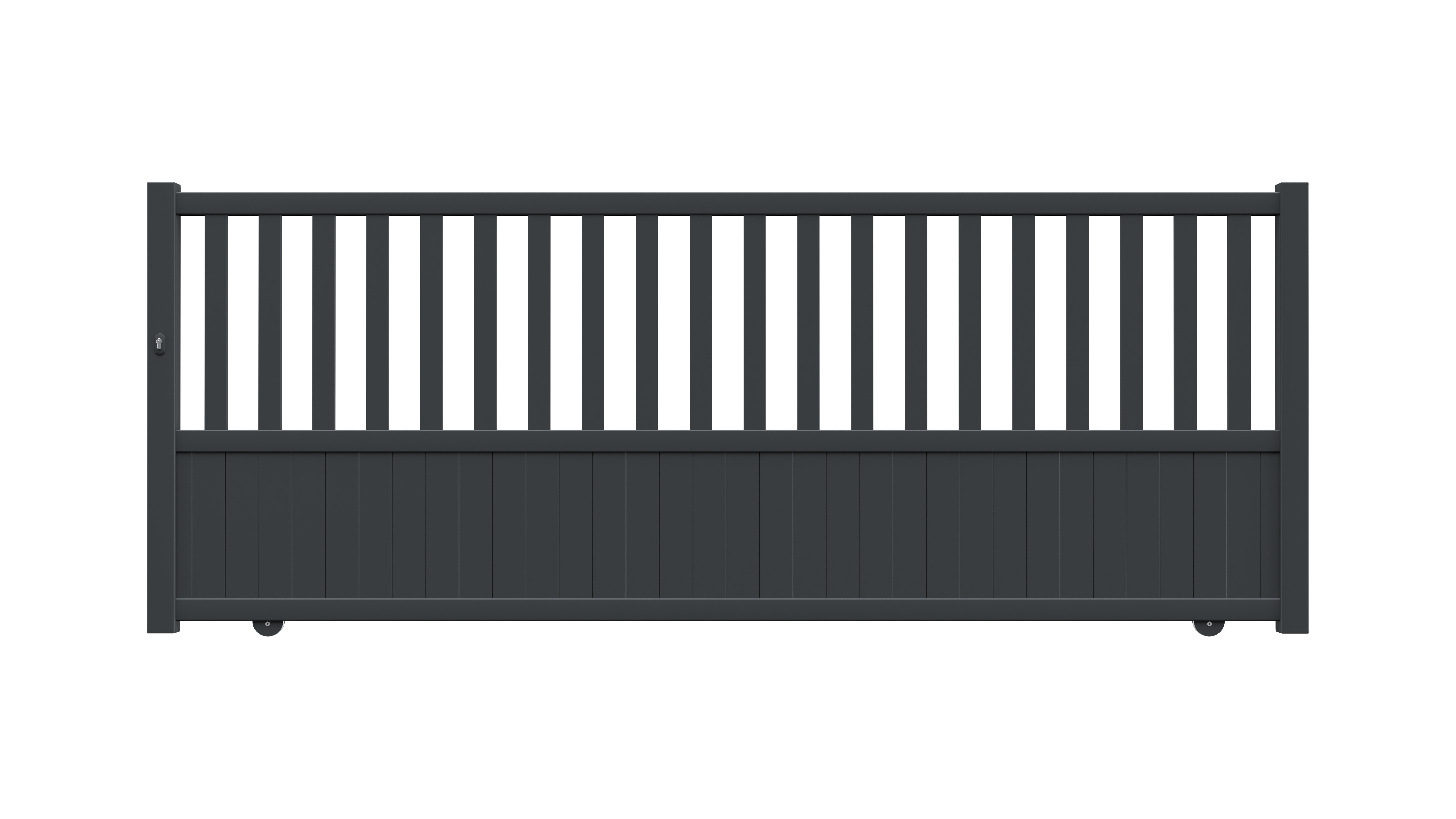 Portón corredero ebro de aluminio gris de 140 x 350 cm gardengate