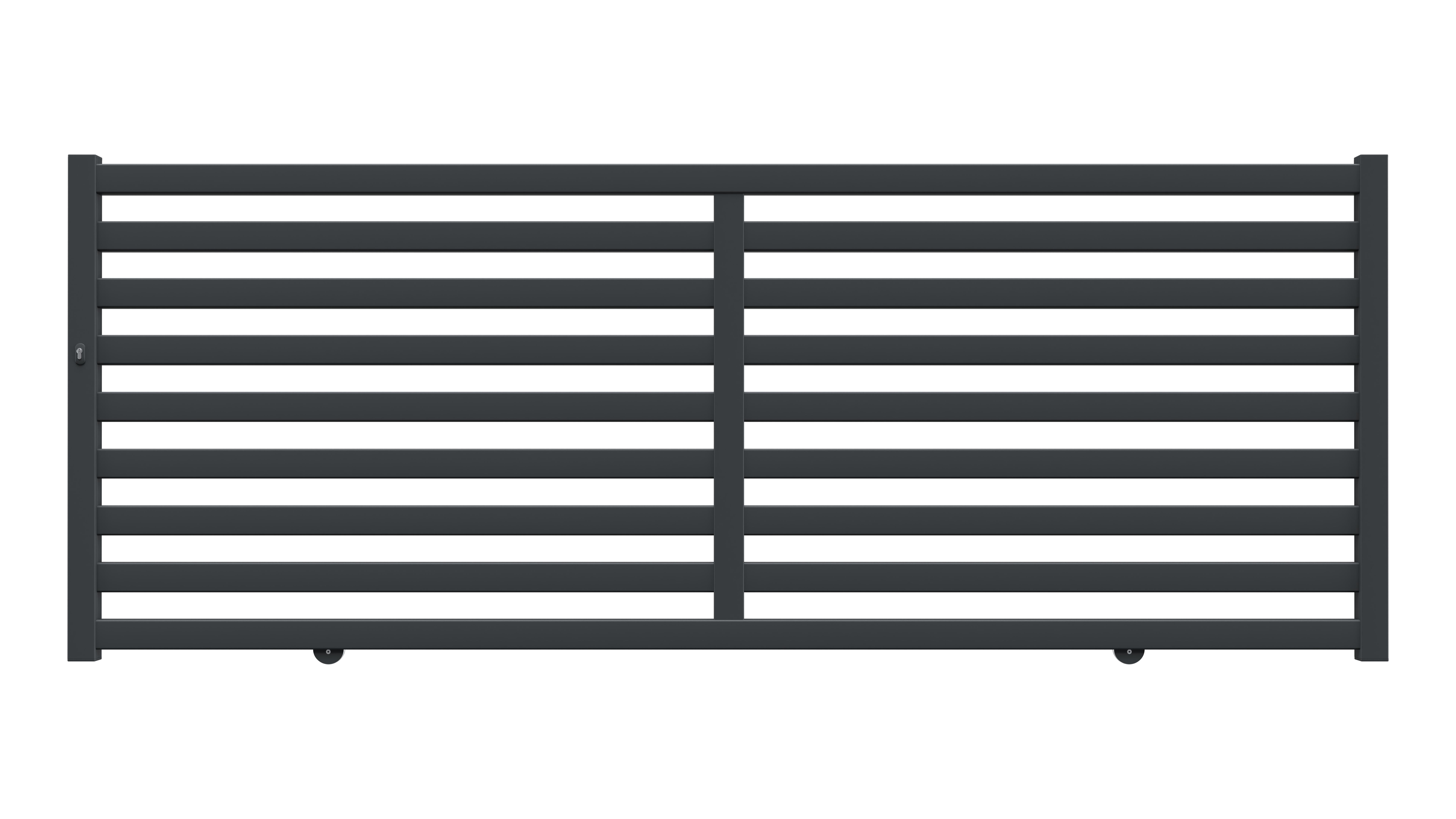 Portón corredero adaja de aluminio gris de 150 x 400 cm gardengate