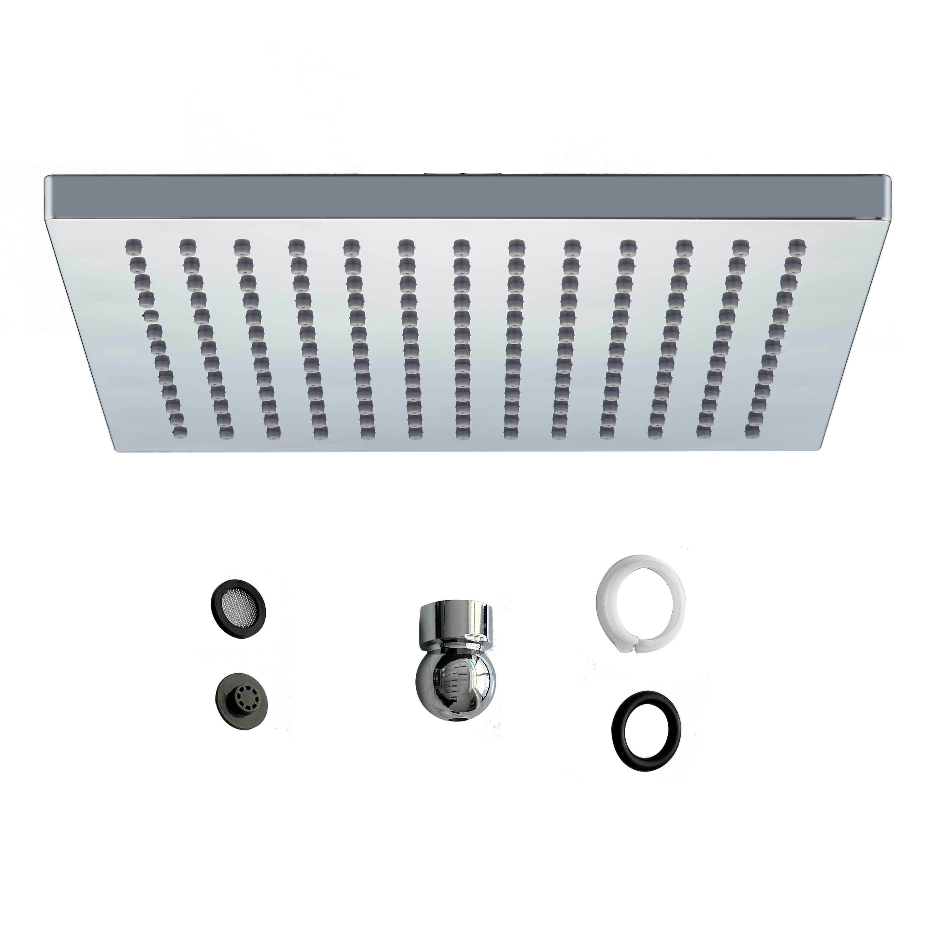 Pomme haute carré L.25 x l.25 cm, SENSEA Lana, chromé - 5