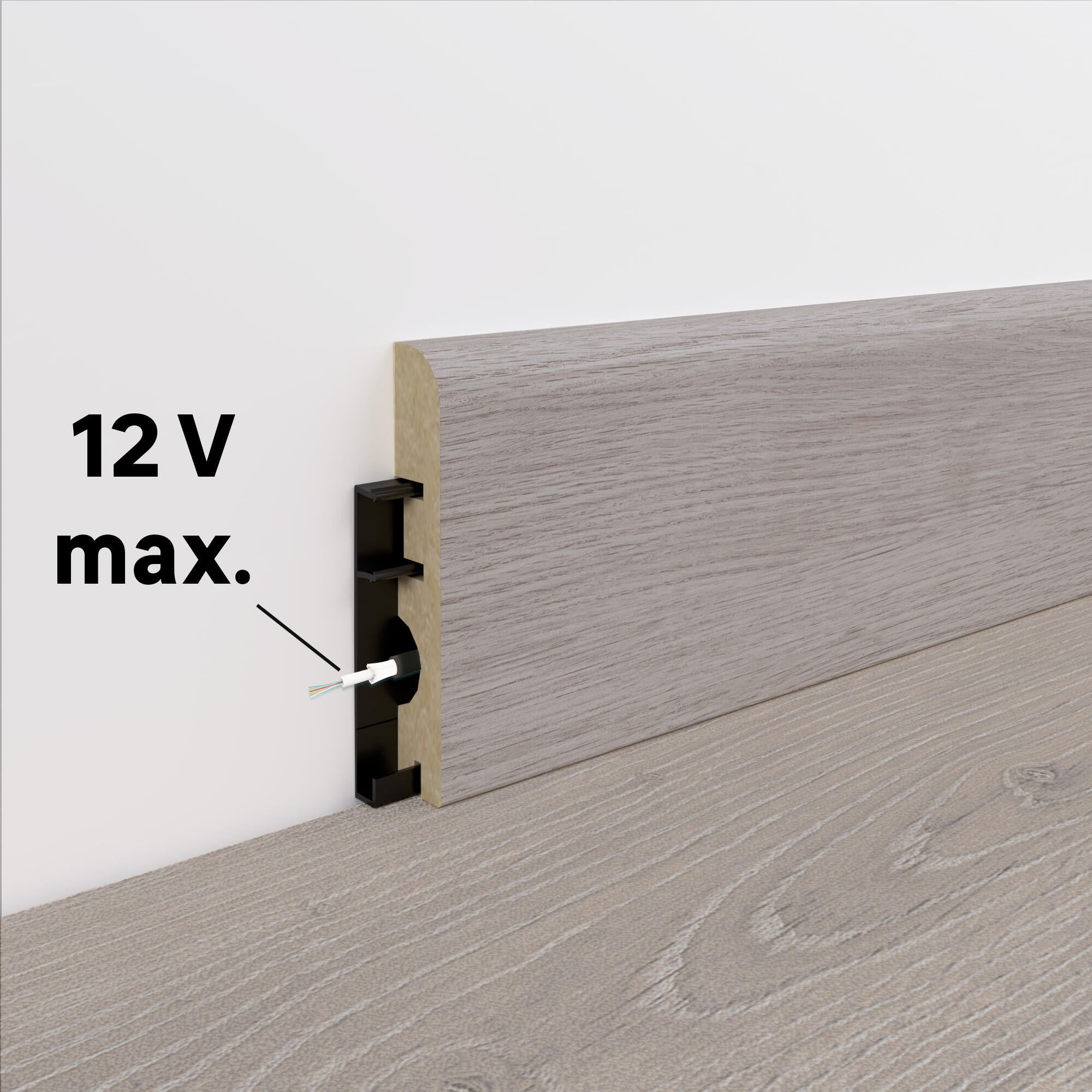 Rodapé MDF cinza / prateado semi mate 14x78x2400 mm Artens GR110 - 4