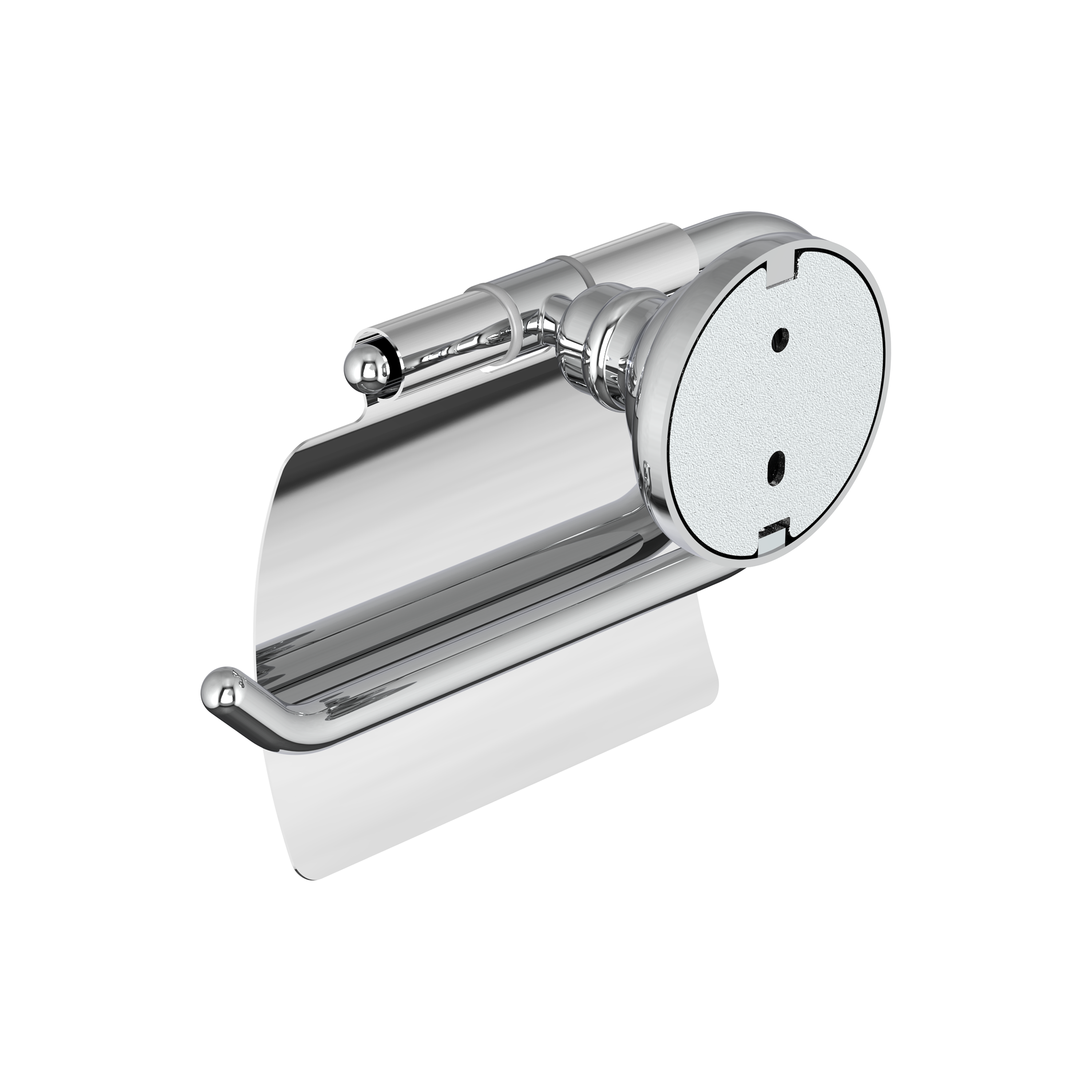 Portarrollos de papel higiénico Charm plata adheviso o para atornillar, perforar, sin perforación - 4