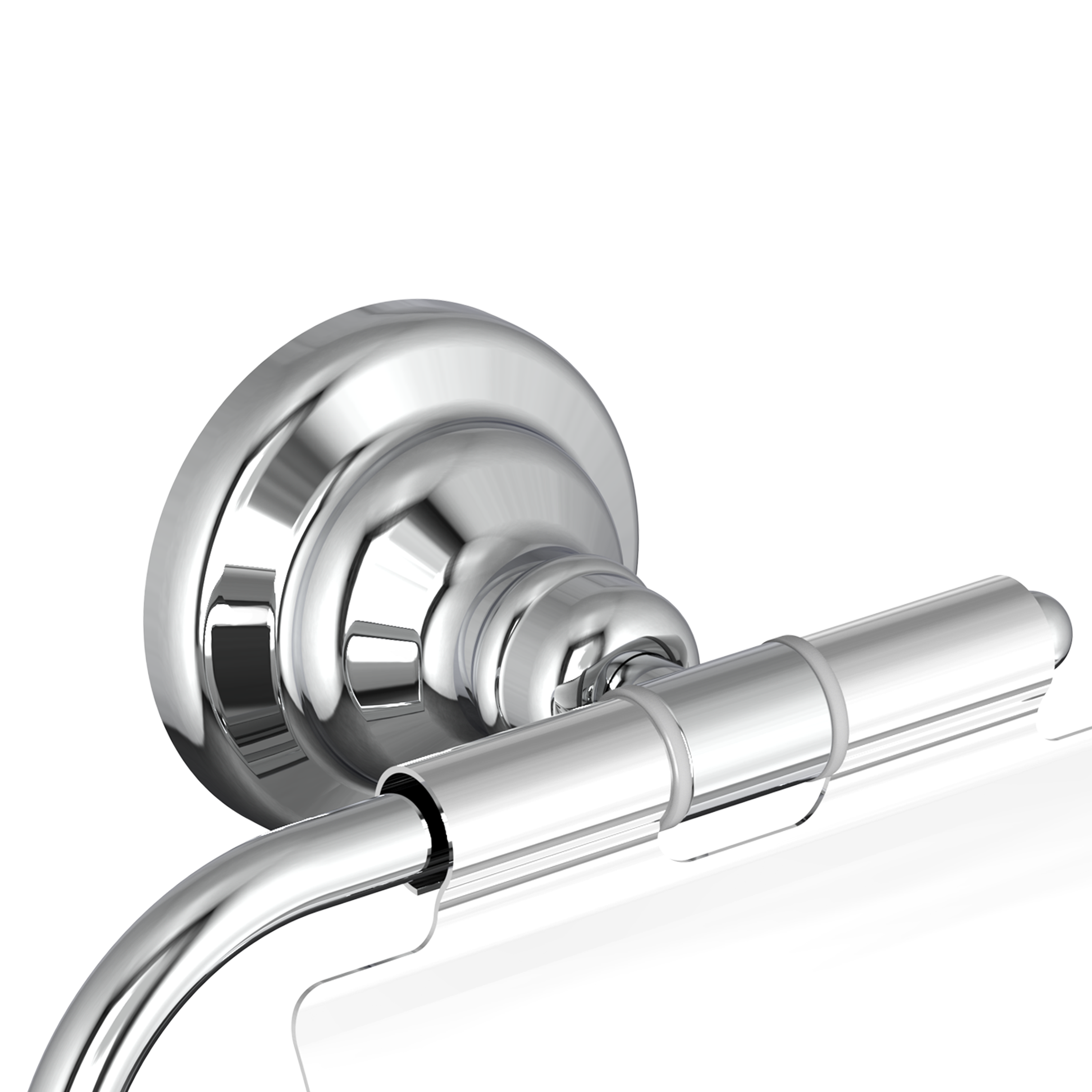 Portarrollos de papel higiénico Charm plata adheviso o para atornillar, perforar, sin perforación - 5