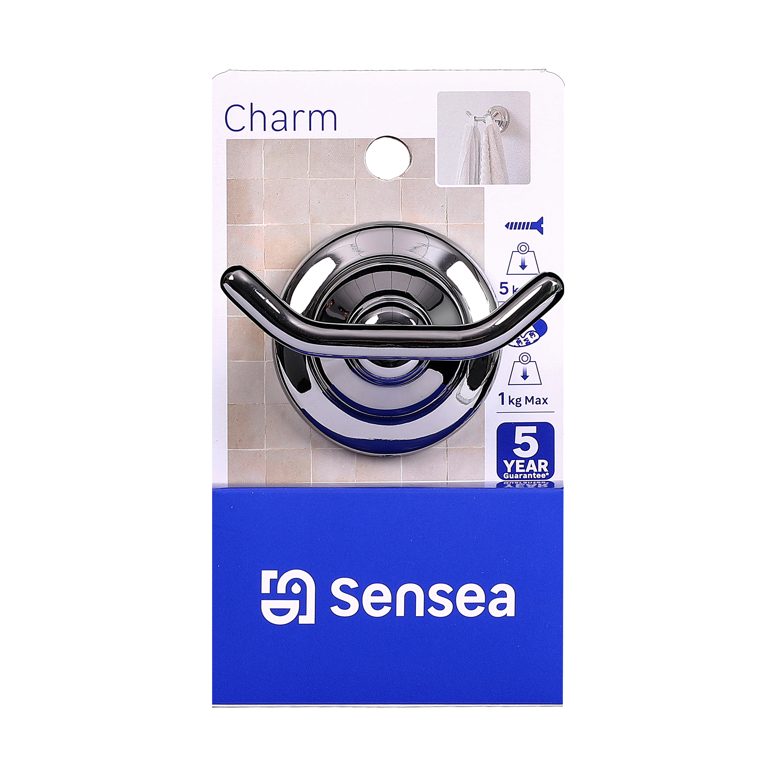 Patère à visser gris / argent Charme SENSEA - 8