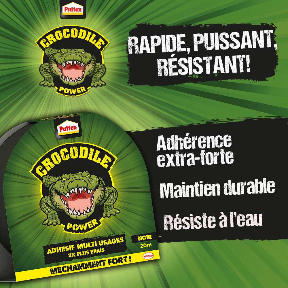 Ruban adhésif de réparation PATTEX Power tape extrême L.20 m x l.48 mm noir - 2