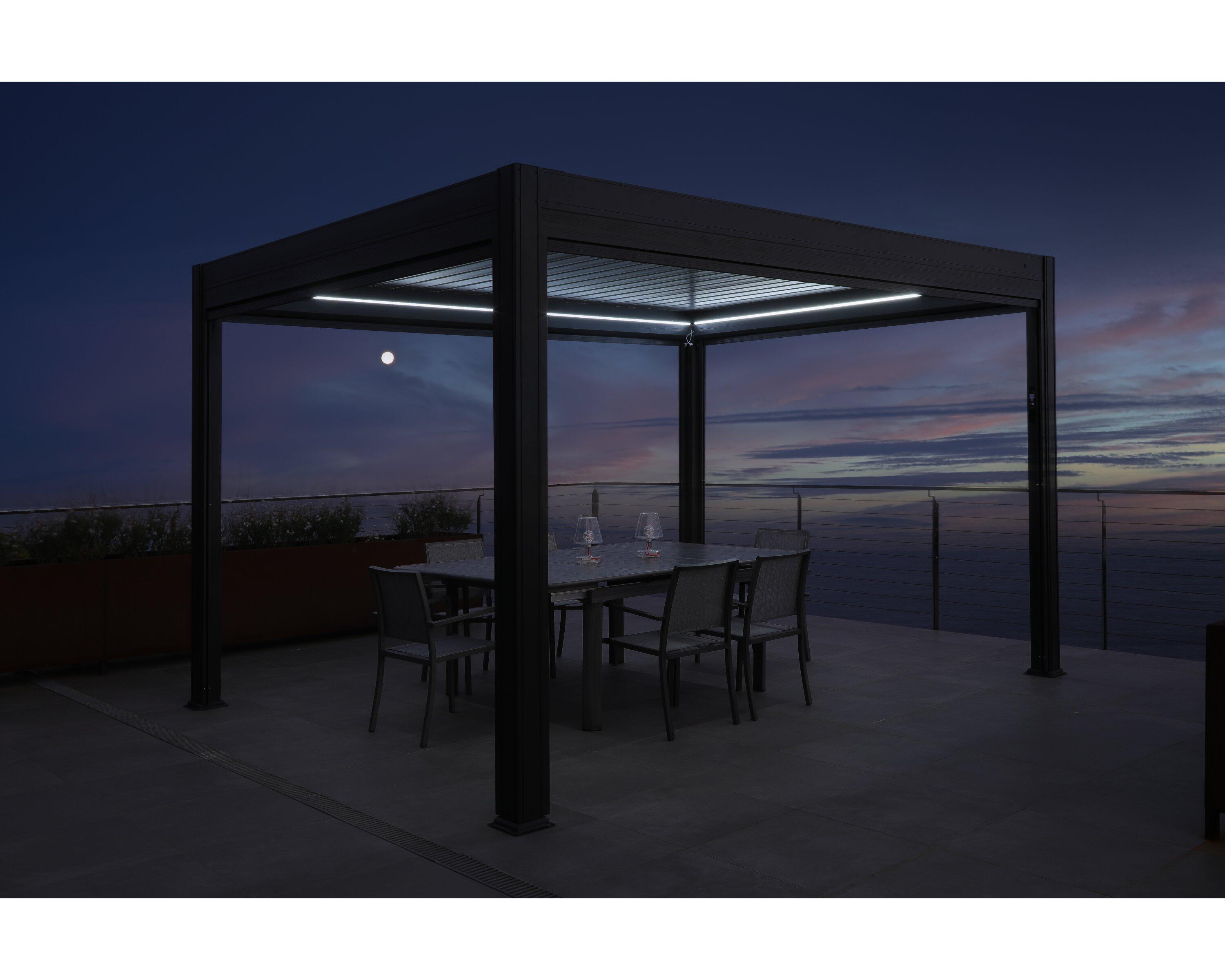 Pergola bioclimatique motorisée Charme en aluminium anthracite TERRIA - 4