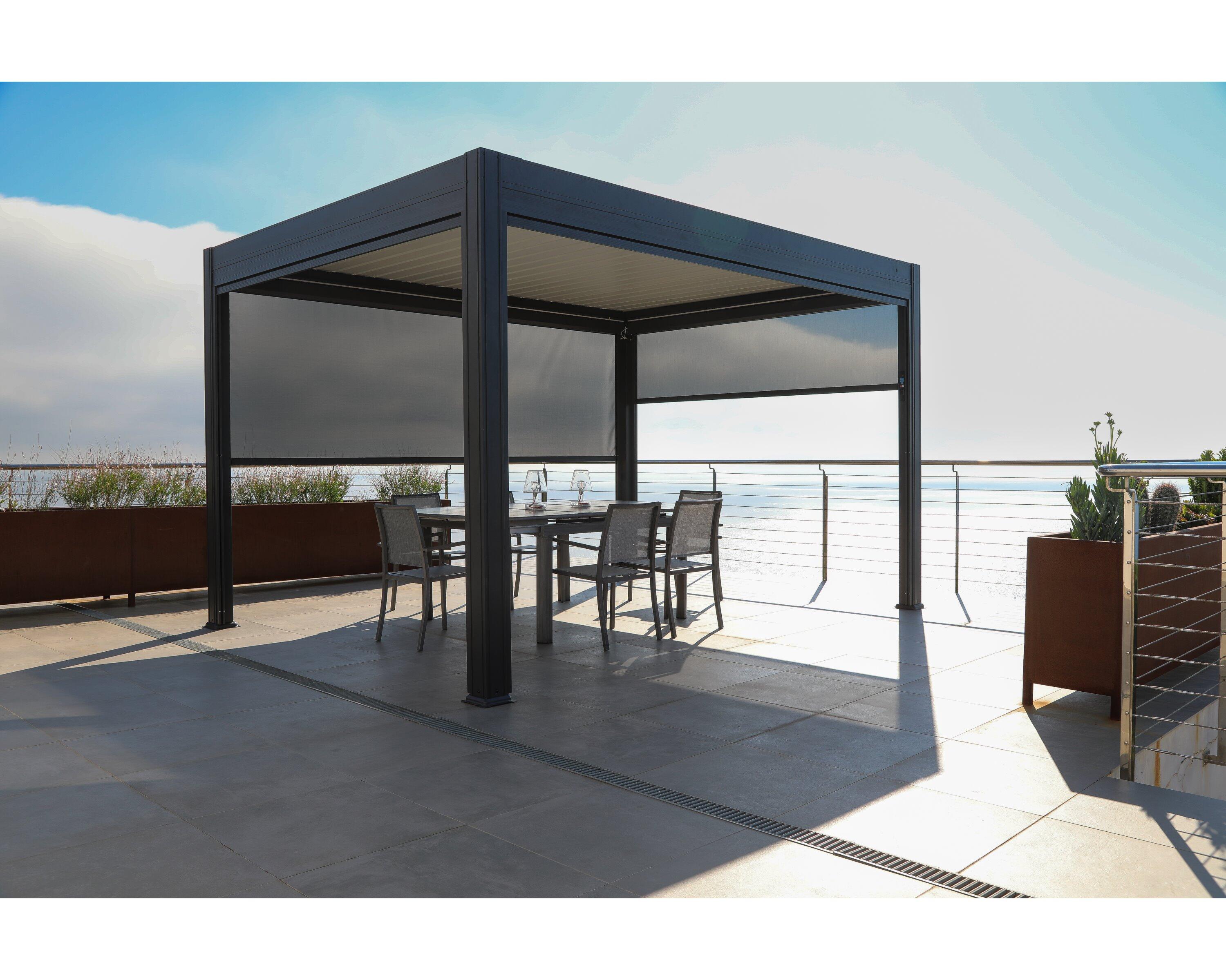 Pergola bioclimatique motorisée Charme en aluminium anthracite TERRIA - 3