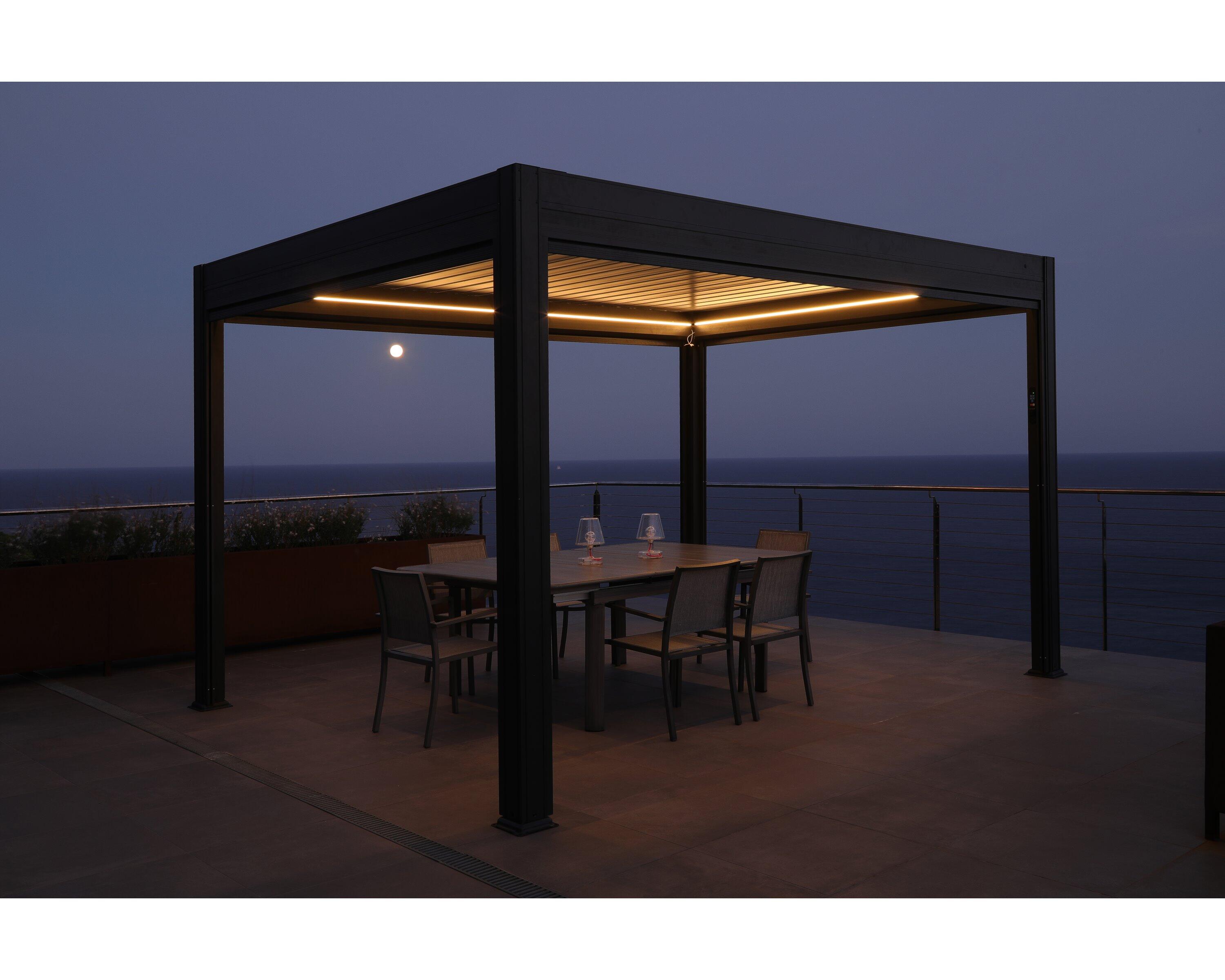 Pergola bioclimatique motorisée Charme en aluminium anthracite TERRIA - 2