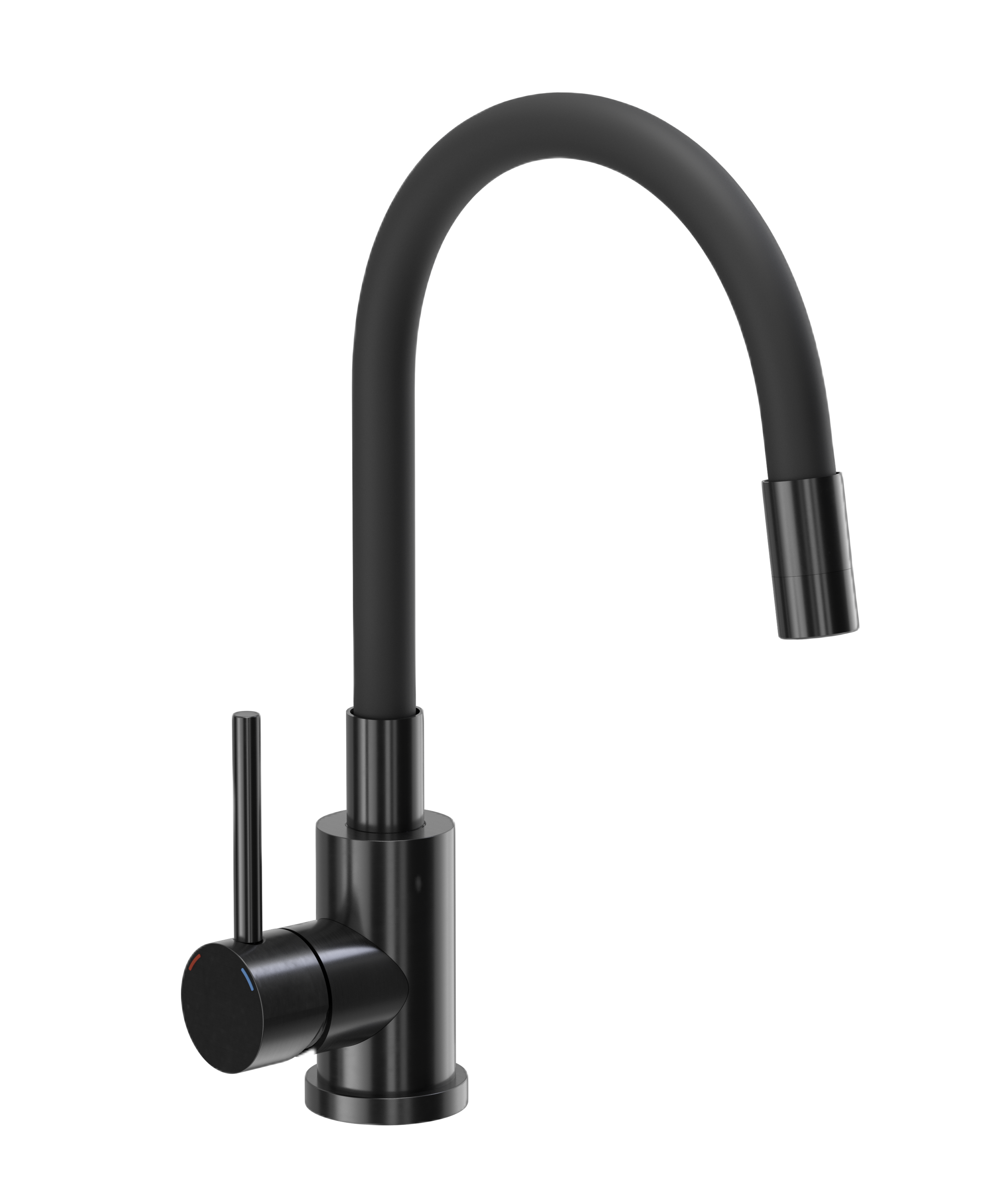 Bateria kuchenna z elastyczną wylewką Elastic Czarna PVD Quadron