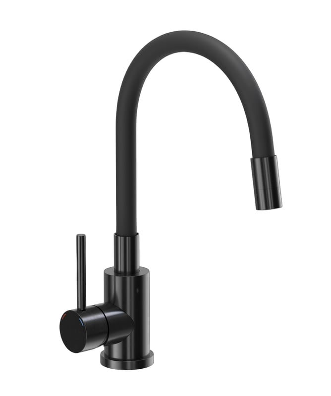 Bateria kuchenna z elastyczną wylewką Elastic Czarna PVD Quadron