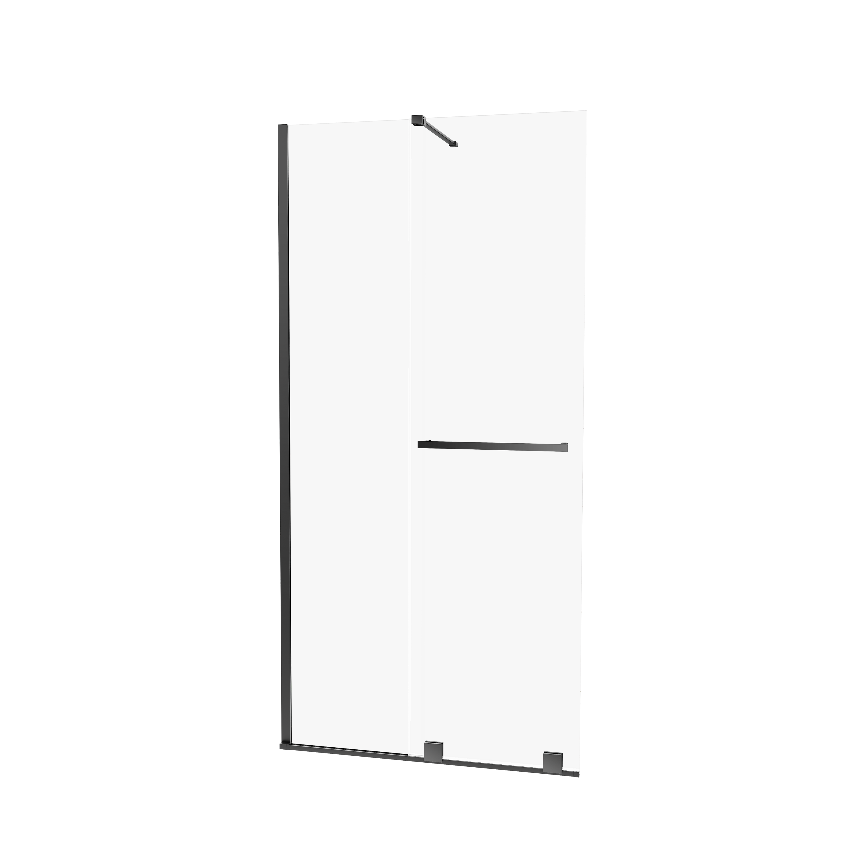 Kabina Walk-in Imago 100x200 transparentna profil czarny Wellneo
