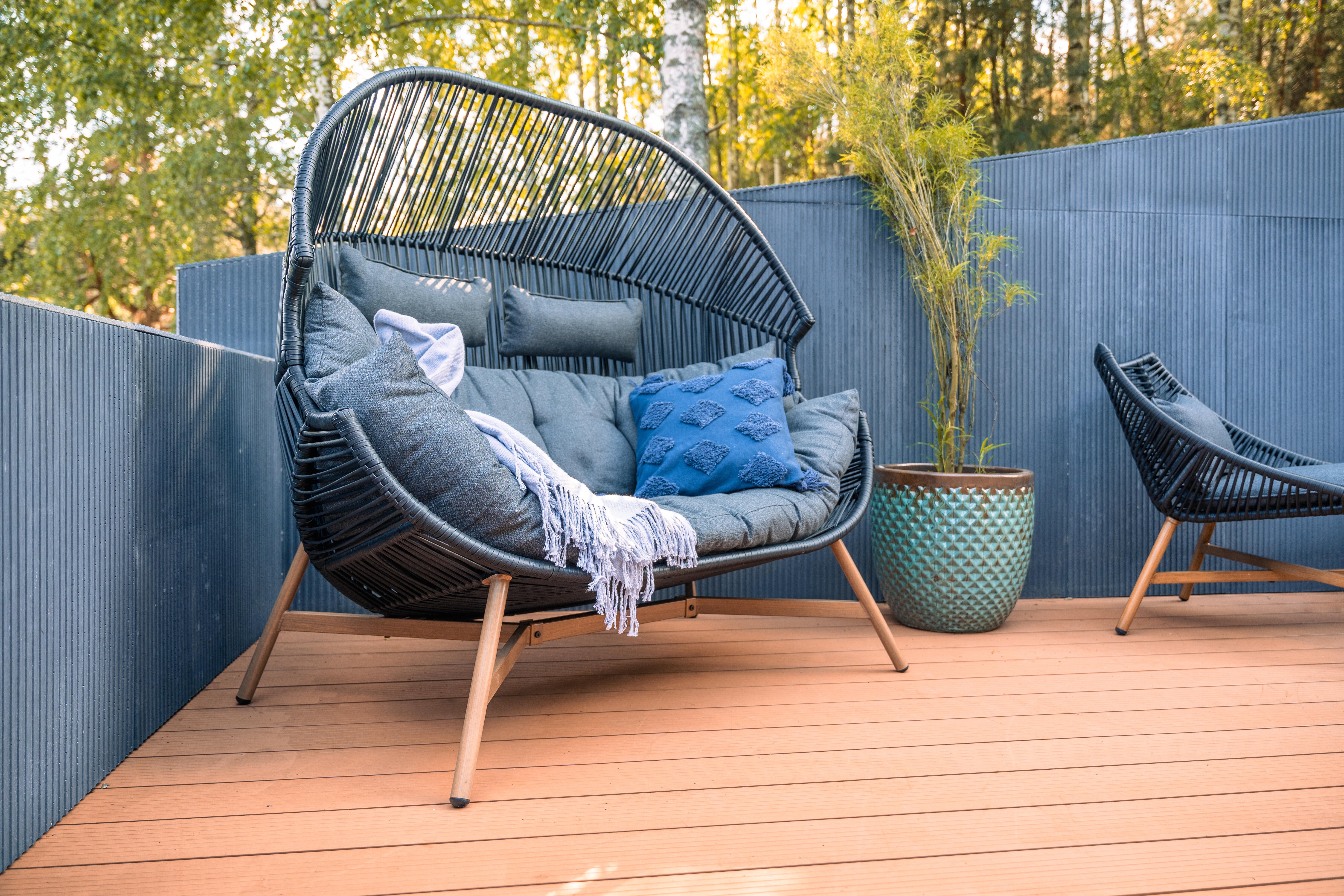Fotel ogrodowy Holand kokon antracytowy - 3