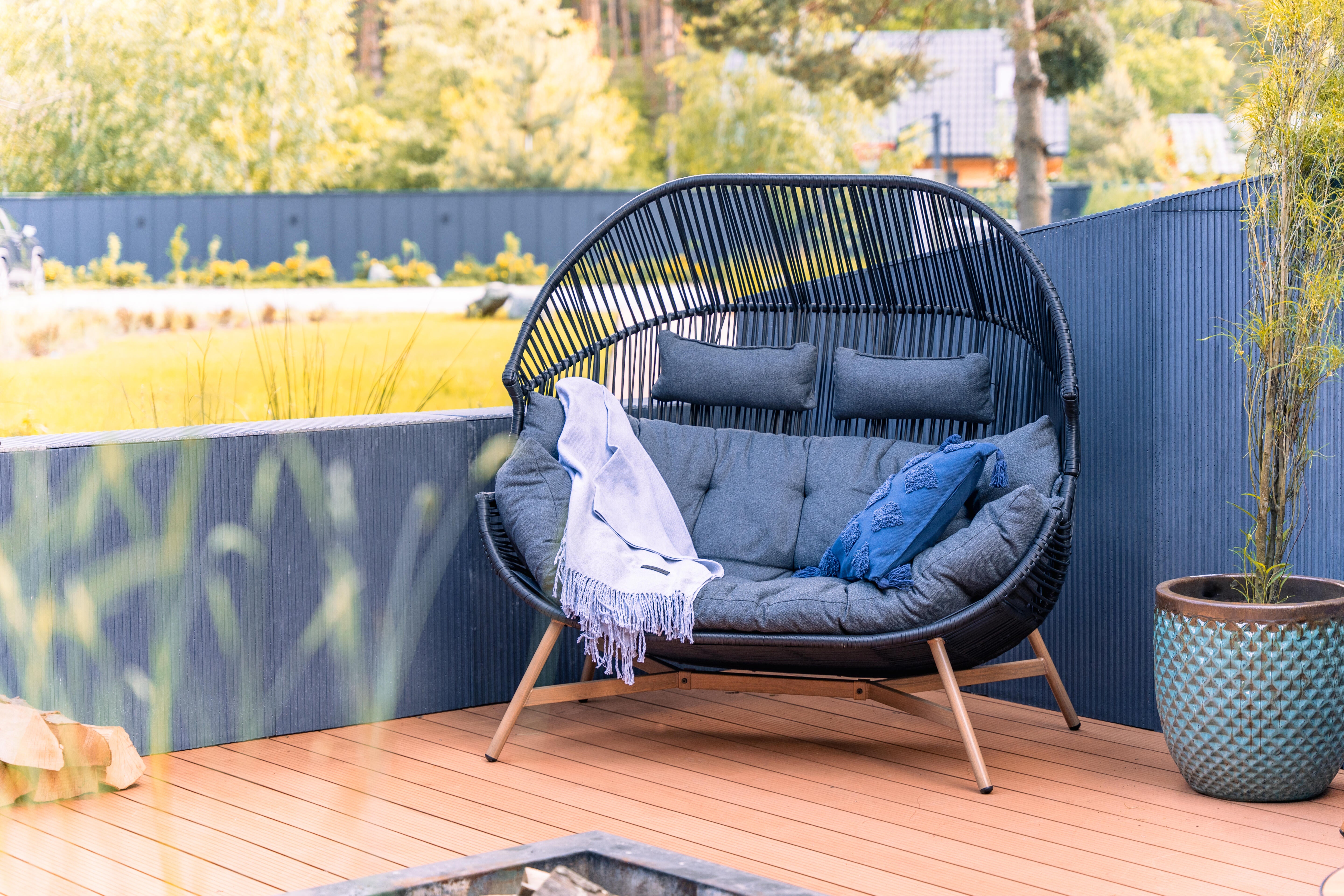 Fotel ogrodowy Holand kokon antracytowy - 2